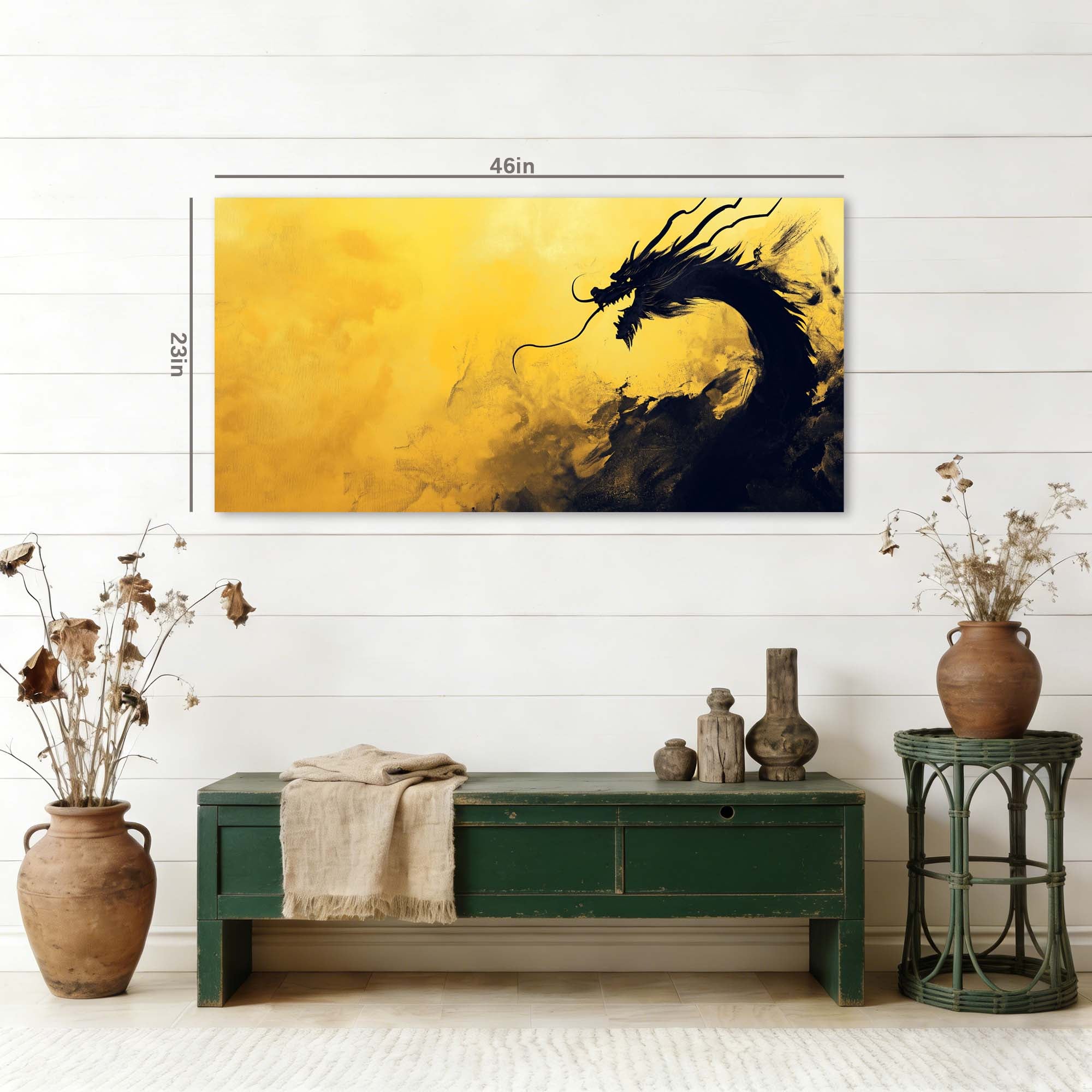 Black Oriental Fairytale Canvas Wall Art for Living Room Prints Artwork Bedroom Office Decor