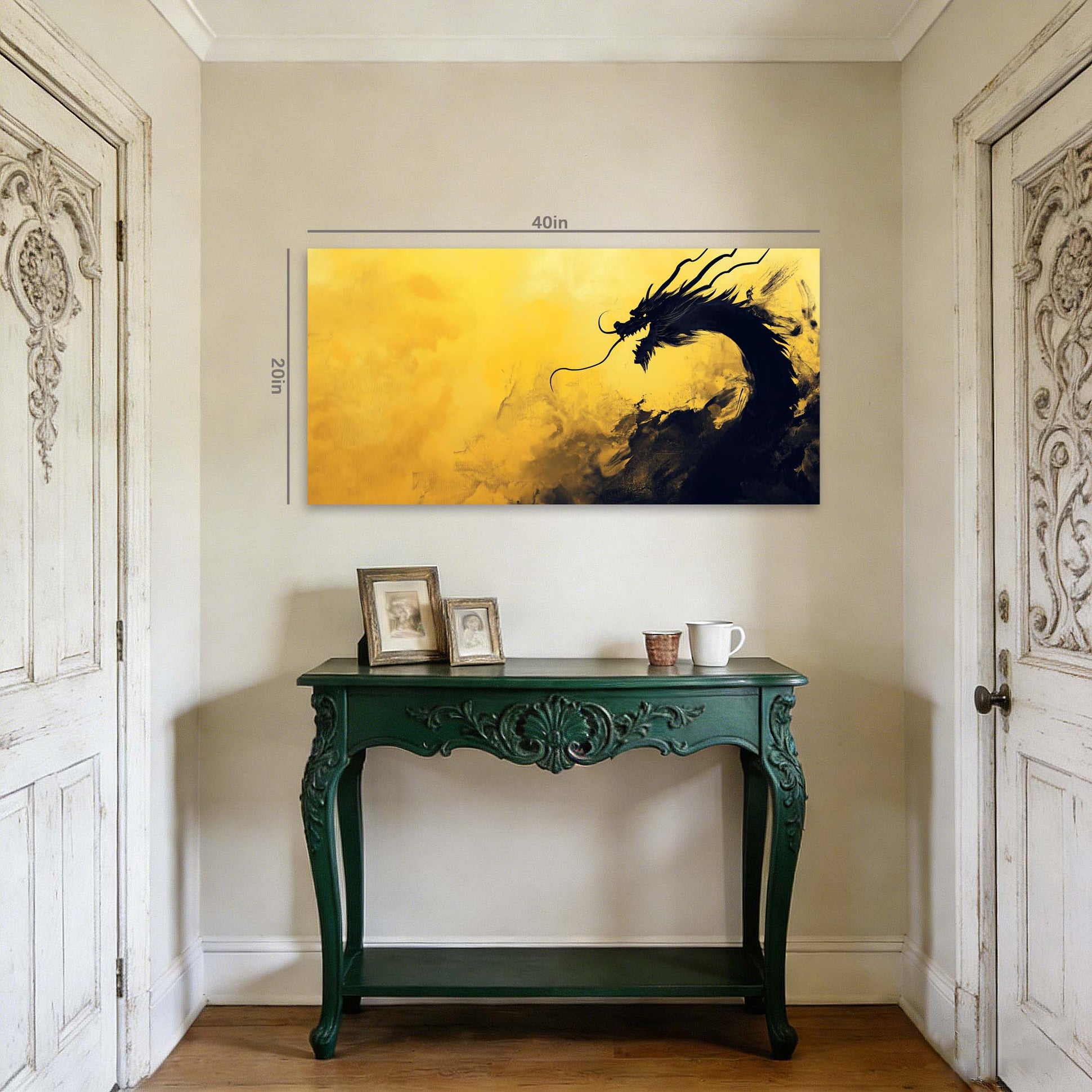 Black Oriental Fairytale Canvas Wall Art for Living Room Prints Artwork Bedroom Office Decor