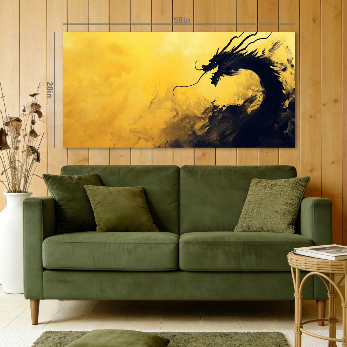 Black Oriental Fairytale Canvas Wall Art for Living Room Prints Artwork Bedroom Office Decor