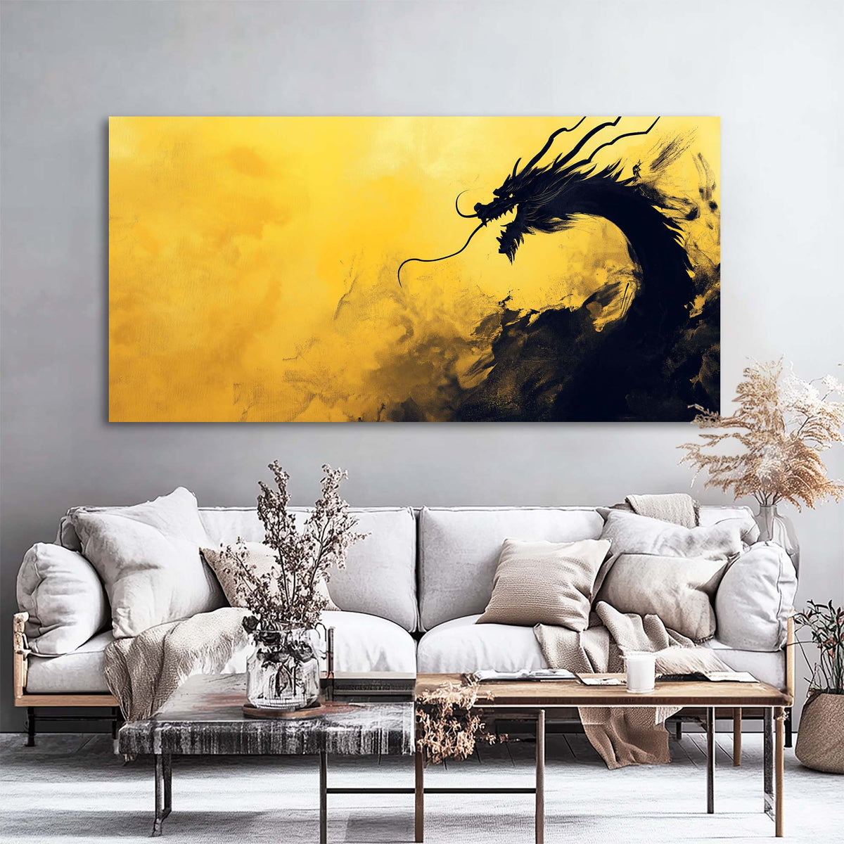 Black Oriental Fairytale Canvas Wall Art for Living Room Prints Artwork Bedroom Office Decor