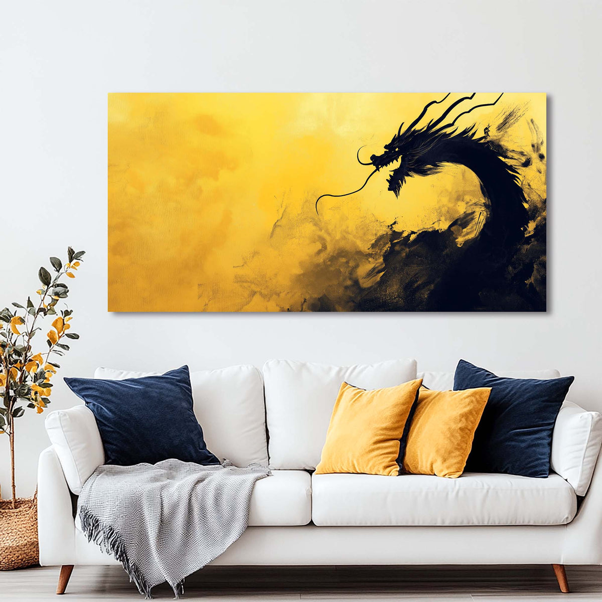 Black Oriental Fairytale Canvas Wall Art for Living Room Prints Artwork Bedroom Office Decor