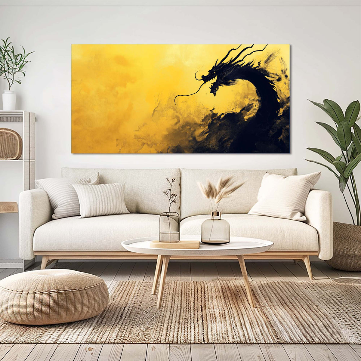 Black Oriental Fairytale Canvas Wall Art for Living Room Prints Artwork Bedroom Office Decor