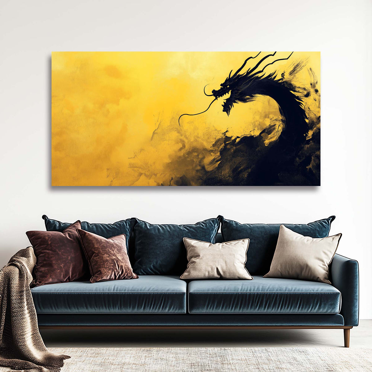 Black Oriental Fairytale Canvas Wall Art for Living Room Prints Artwork Bedroom Office Decor