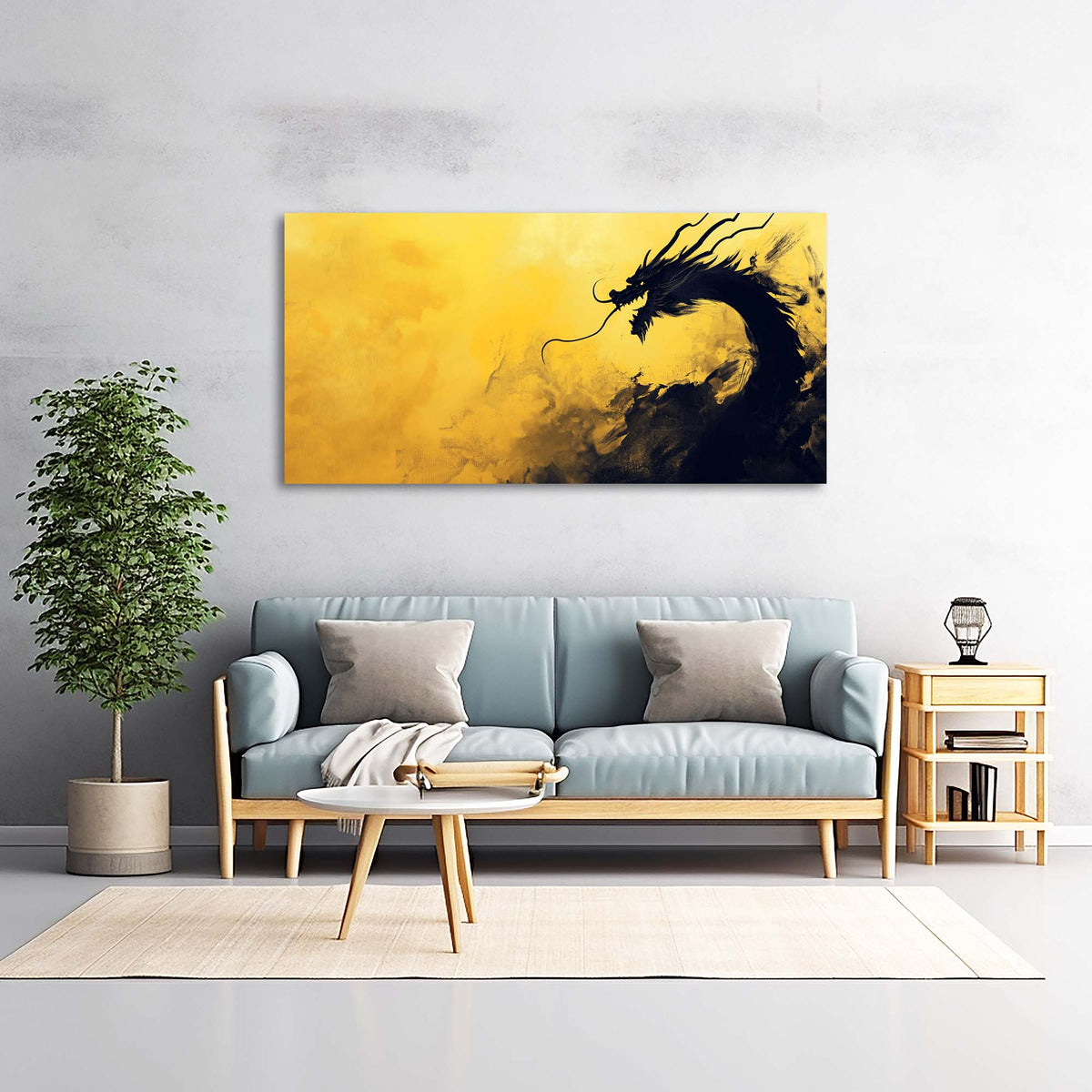 Black Oriental Fairytale Canvas Wall Art for Living Room Prints Artwork Bedroom Office Decor