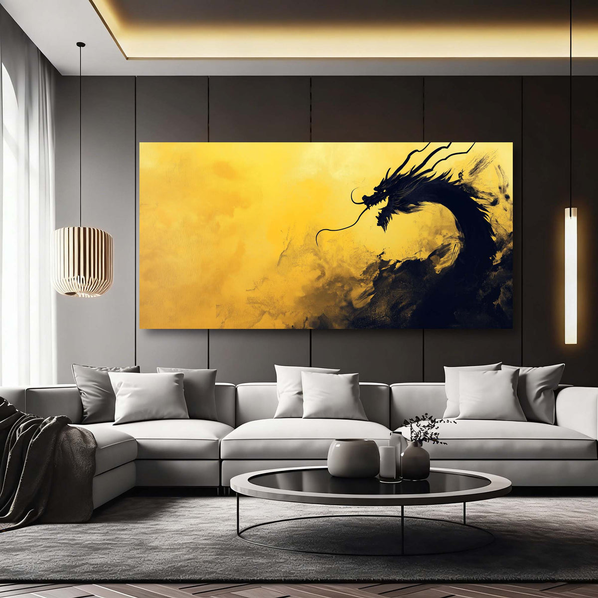 Black Oriental Fairytale Canvas Wall Art for Living Room Prints Artwork Bedroom Office Decor
