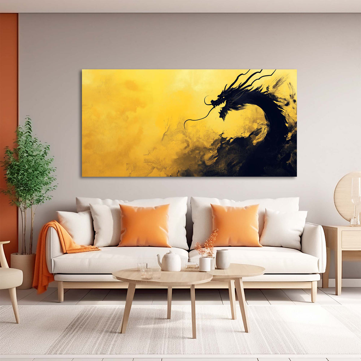 Black Oriental Fairytale Canvas Wall Art for Living Room Prints Artwork Bedroom Office Decor