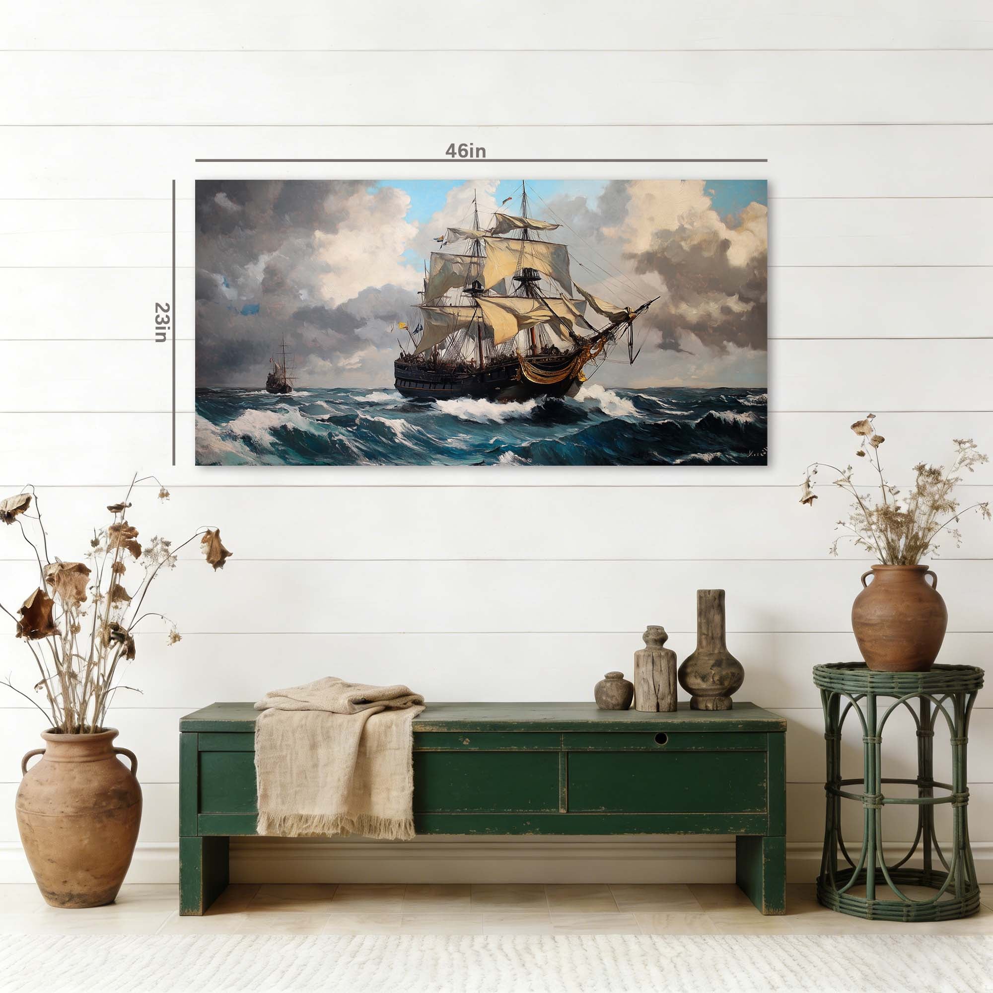 Khaki Nautical Nature Wall Art Modern Canvas Painting Prints Artwork Office Hallway Bedroom Living Room Decor