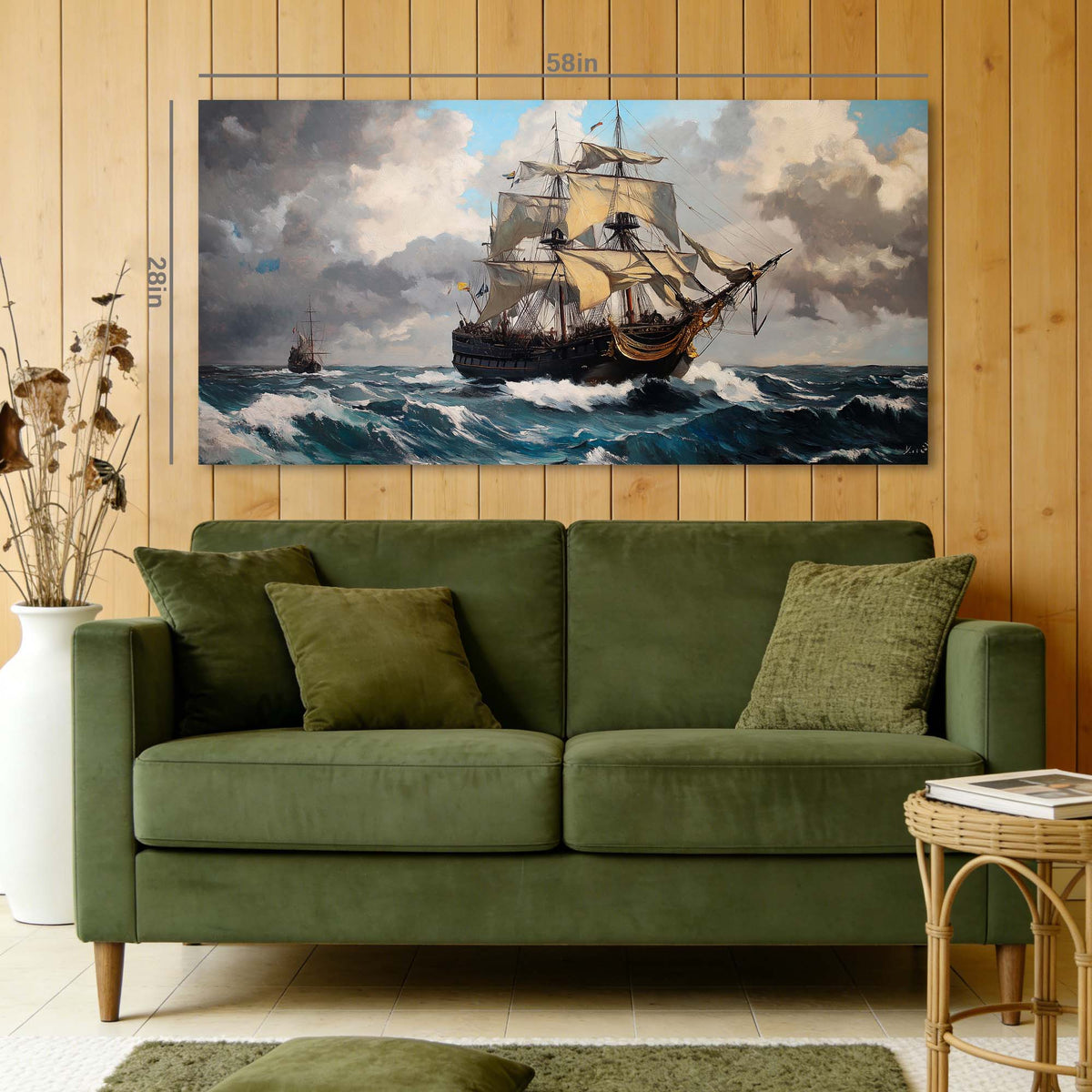 Khaki Nautical Nature Wall Art Modern Canvas Painting Prints Artwork Office Hallway Bedroom Living Room Decor