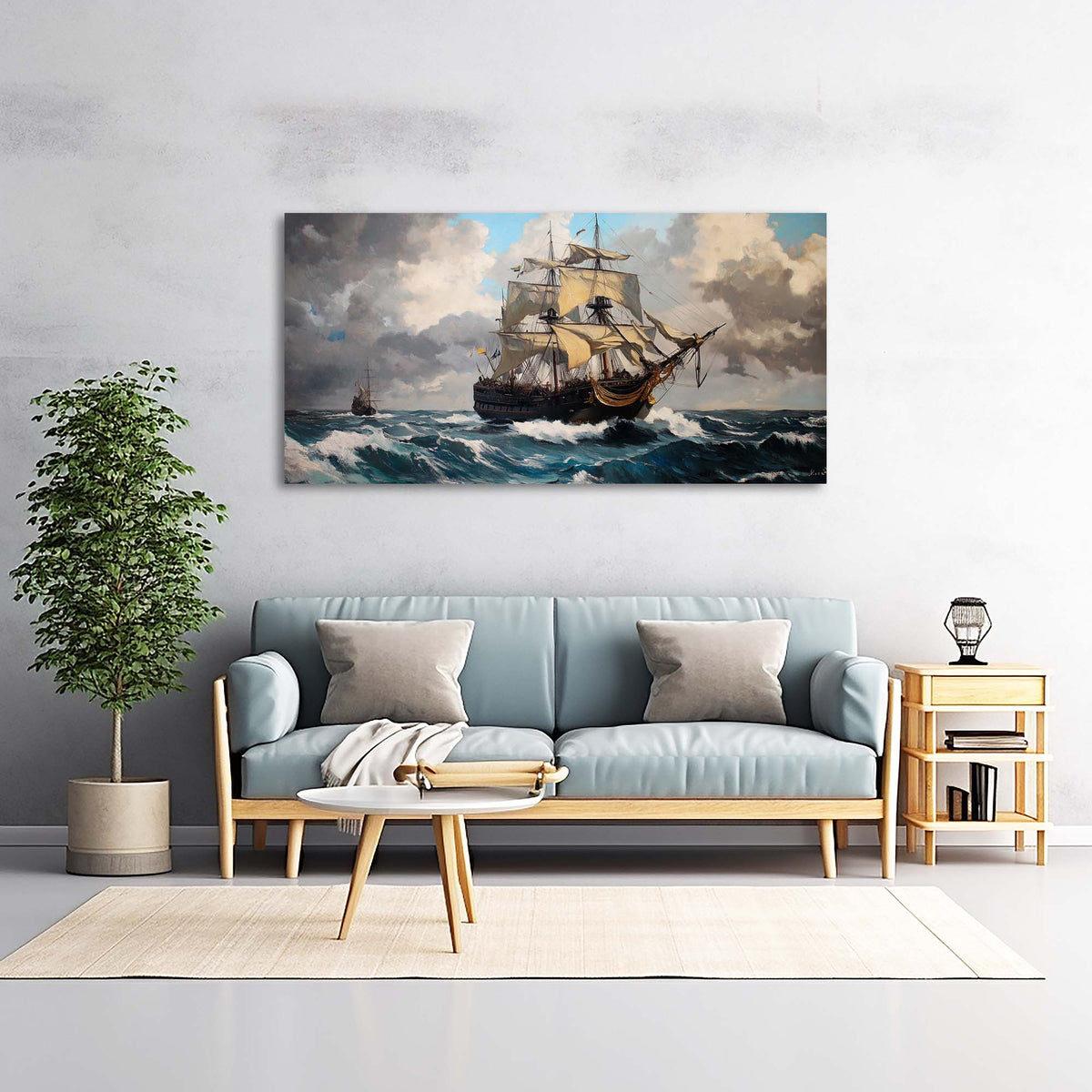 Khaki Nautical Nature Wall Art Modern Canvas Painting Prints Artwork Office Hallway Bedroom Living Room Decor