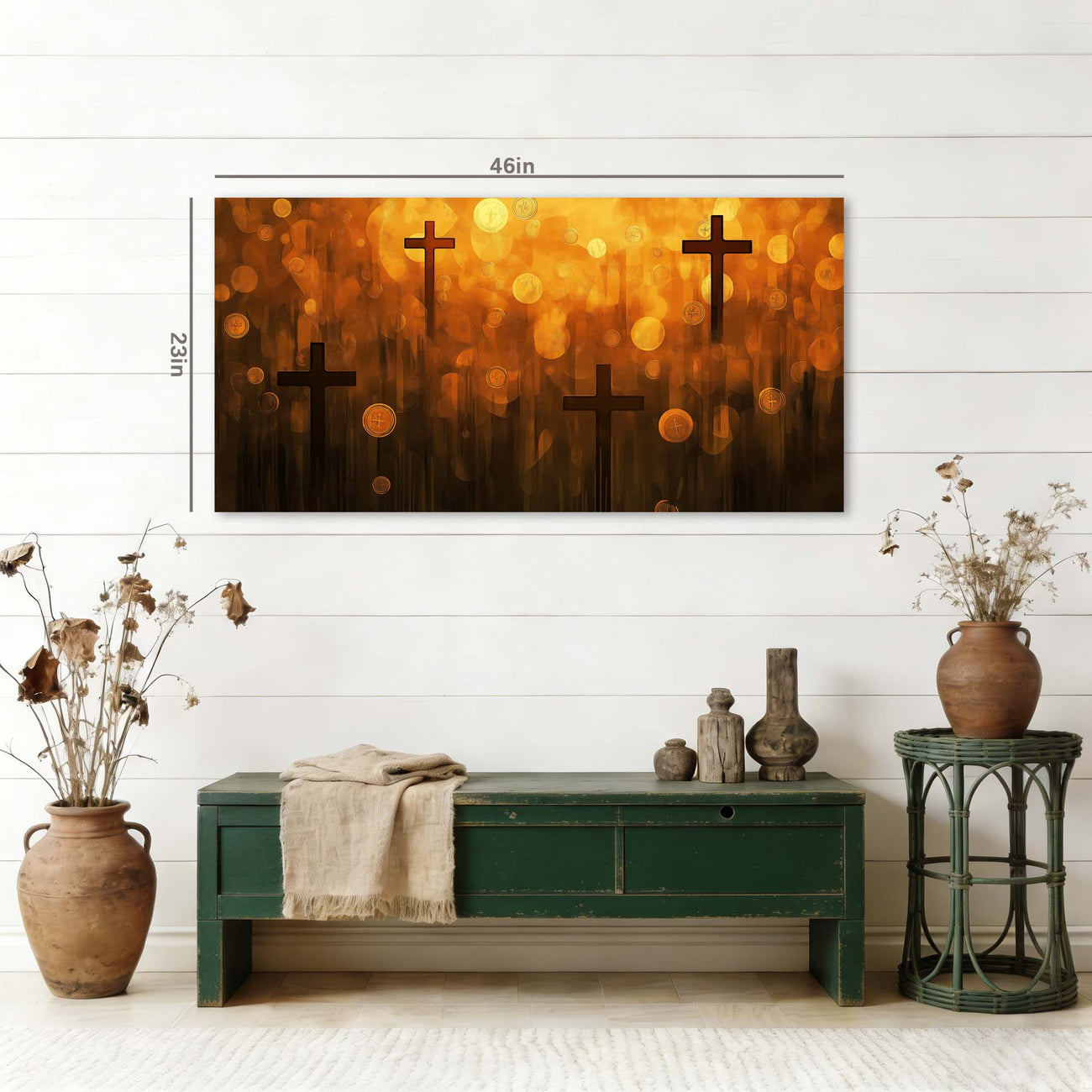 Navy Blue Abstract Religious Canvas Wall Art for Living Room Prints Artwork Bedroom Office Decor