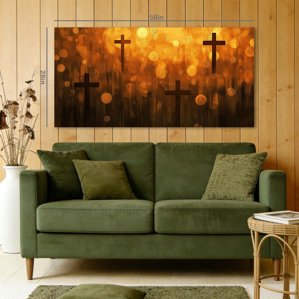 Navy Blue Abstract Religious Canvas Wall Art for Living Room Prints Artwork Bedroom Office Decor