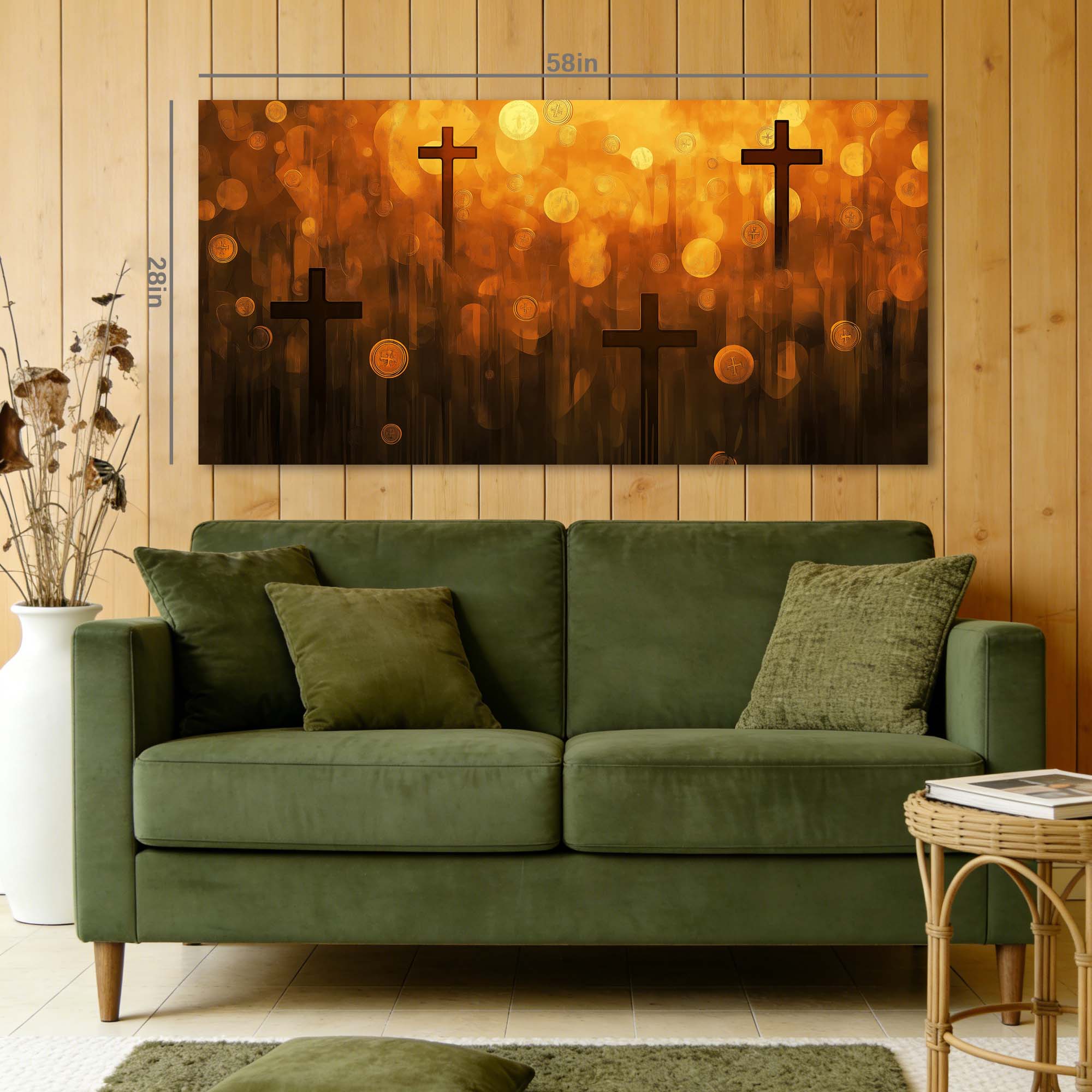 Navy Blue Abstract Religious Canvas Wall Art for Living Room Prints Artwork Bedroom Office Decor