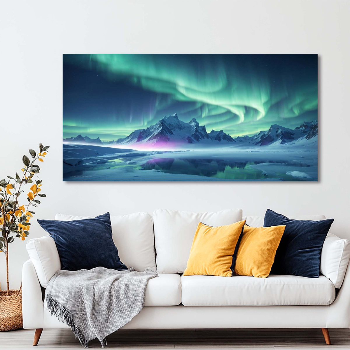 Navy Blue Nature Wall Art for Living Room Canvas Painting Prints Art Deco Artwork Office Bedroom Decor