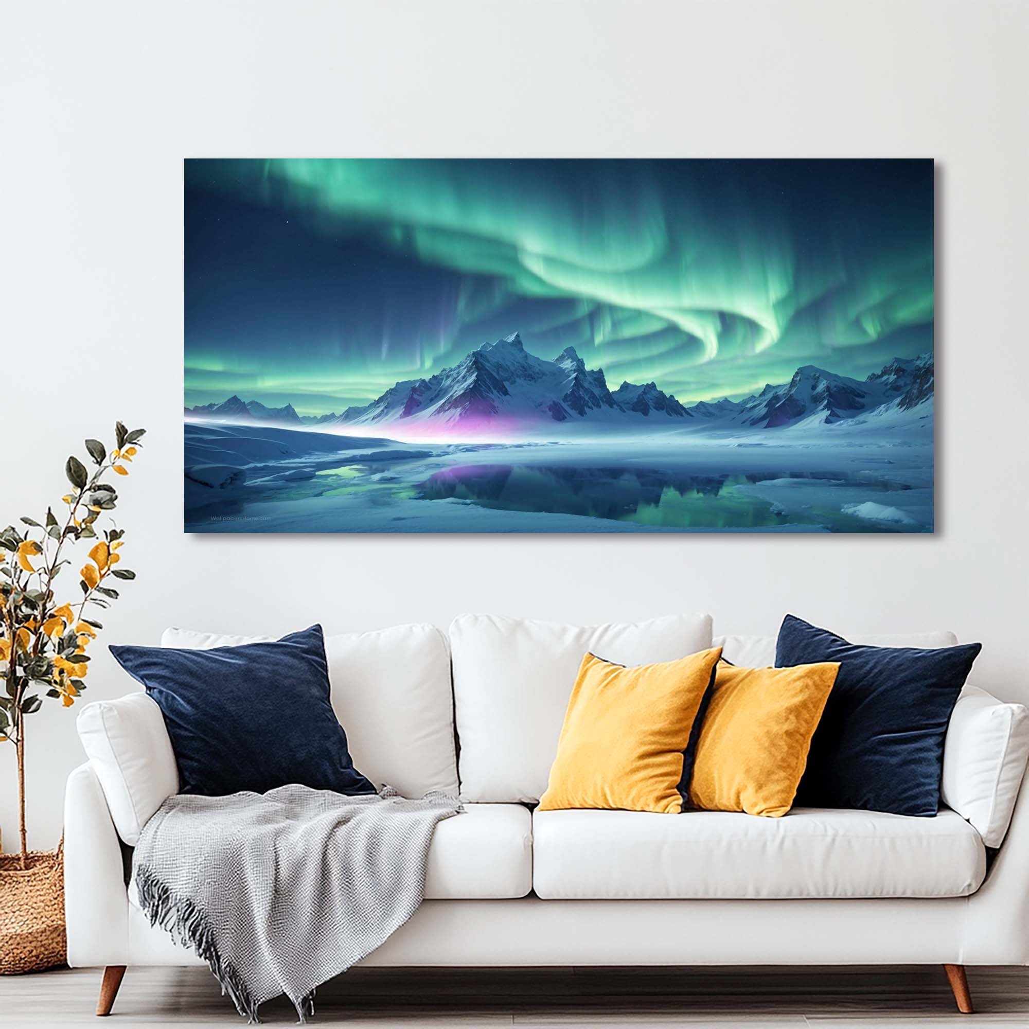 Navy Blue Nature Wall Art for Living Room Canvas Painting Prints Art Deco Artwork Office Bedroom Decor