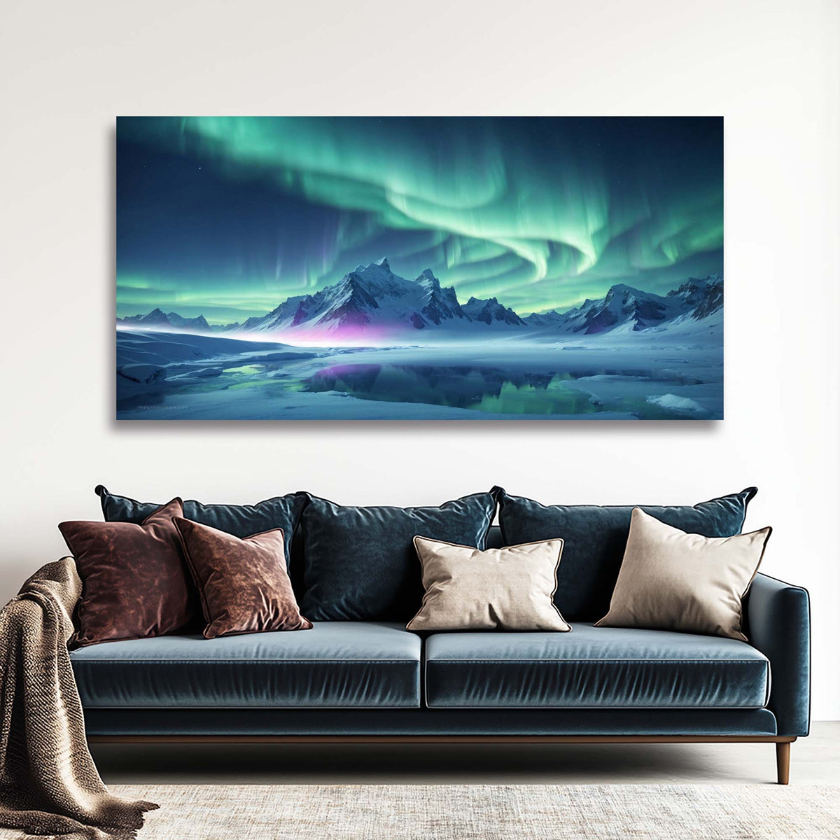 Navy Blue Nature Wall Art for Living Room Canvas Painting Prints Art Deco Artwork Office Bedroom Decor