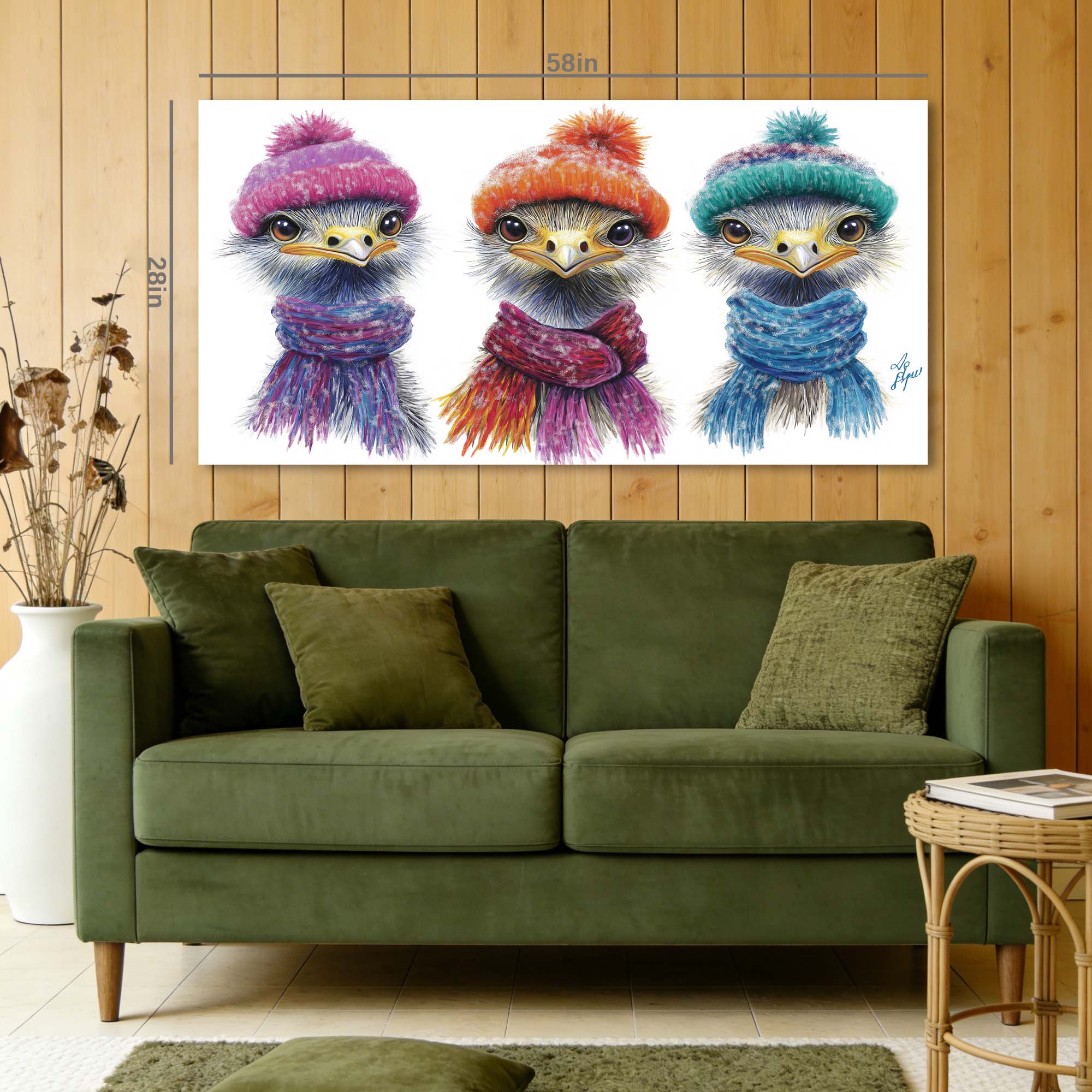Navy Blue Pretty Birds Wall Art Modern Canvas Painting Prints Artwork Office Hallway Bedroom Living Room Decor