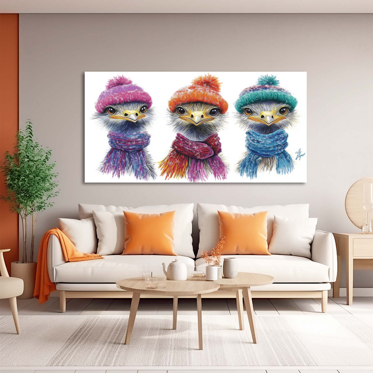Navy Blue Pretty Birds Wall Art Modern Canvas Painting Prints Artwork Office Hallway Bedroom Living Room Decor