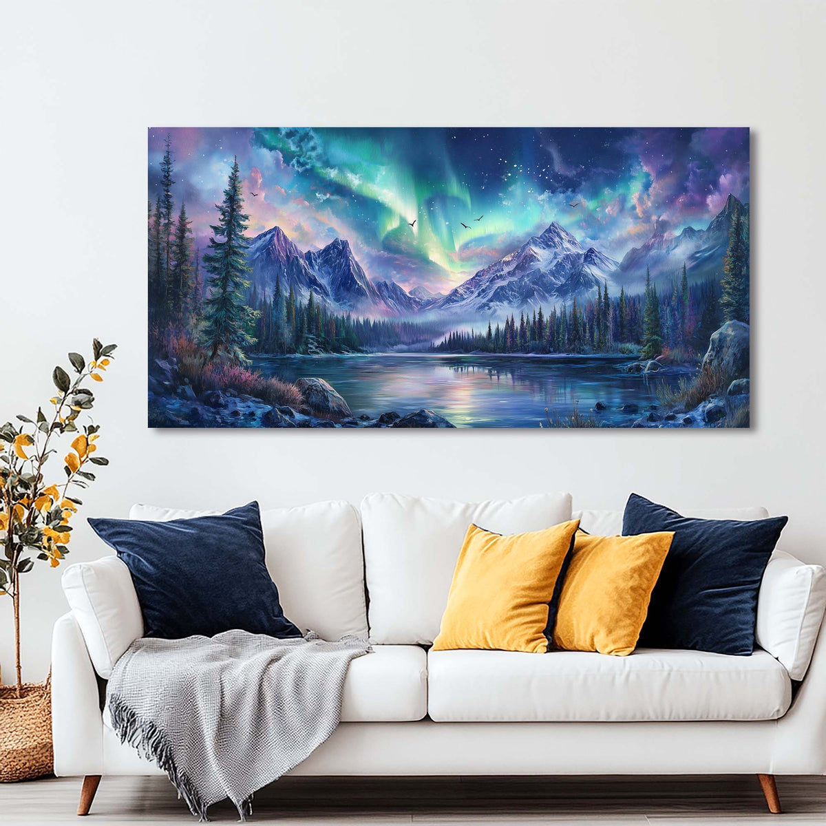 Navy Blue Nature Wall Art Paintings Print Canvas Painting Prints Modern Artwork Office Living Room Over the Couch Bedroom Decor