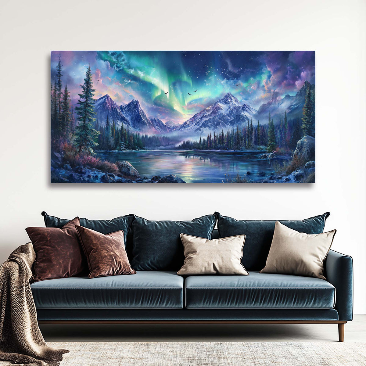 Navy Blue Nature Wall Art Paintings Print Canvas Painting Prints Modern Artwork Office Living Room Over the Couch Bedroom Decor