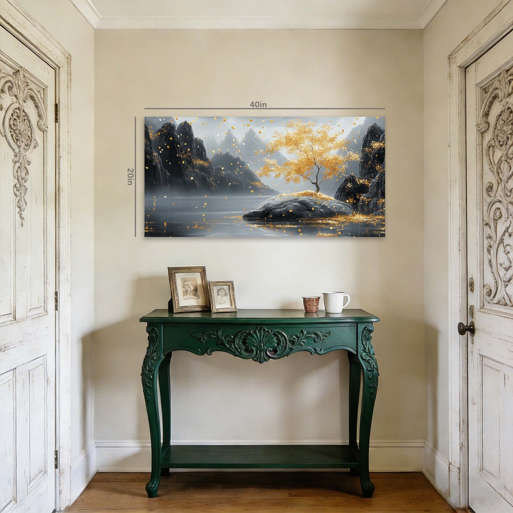 Gold Fantasy Nature Wall Art Canvas Painting Prints Artwor Office Bedroom Living Room Decor