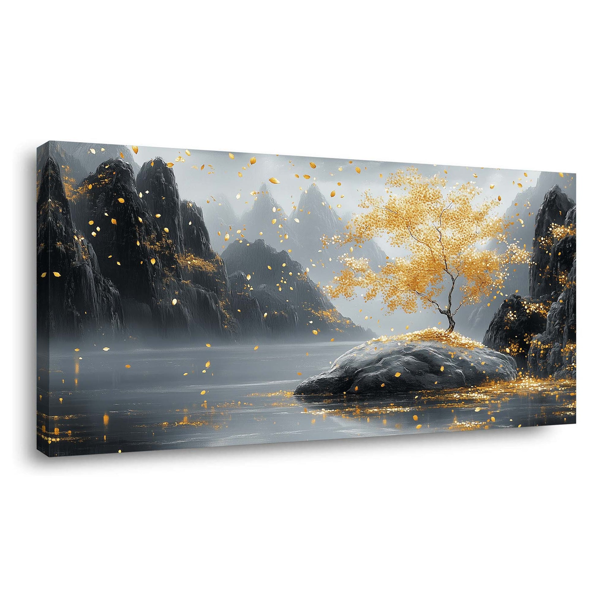 Gold Fantasy Nature Wall Art Canvas Painting Prints Artwor Office Bedroom Living Room Decor