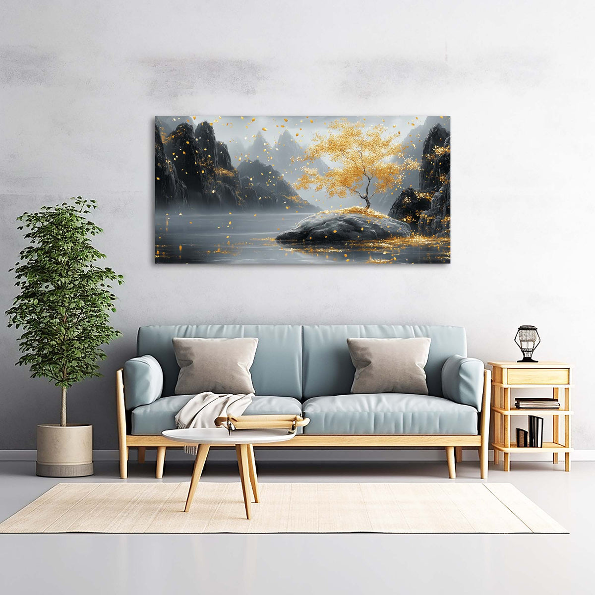 Gold Fantasy Nature Wall Art Canvas Painting Prints Artwor Office Bedroom Living Room Decor