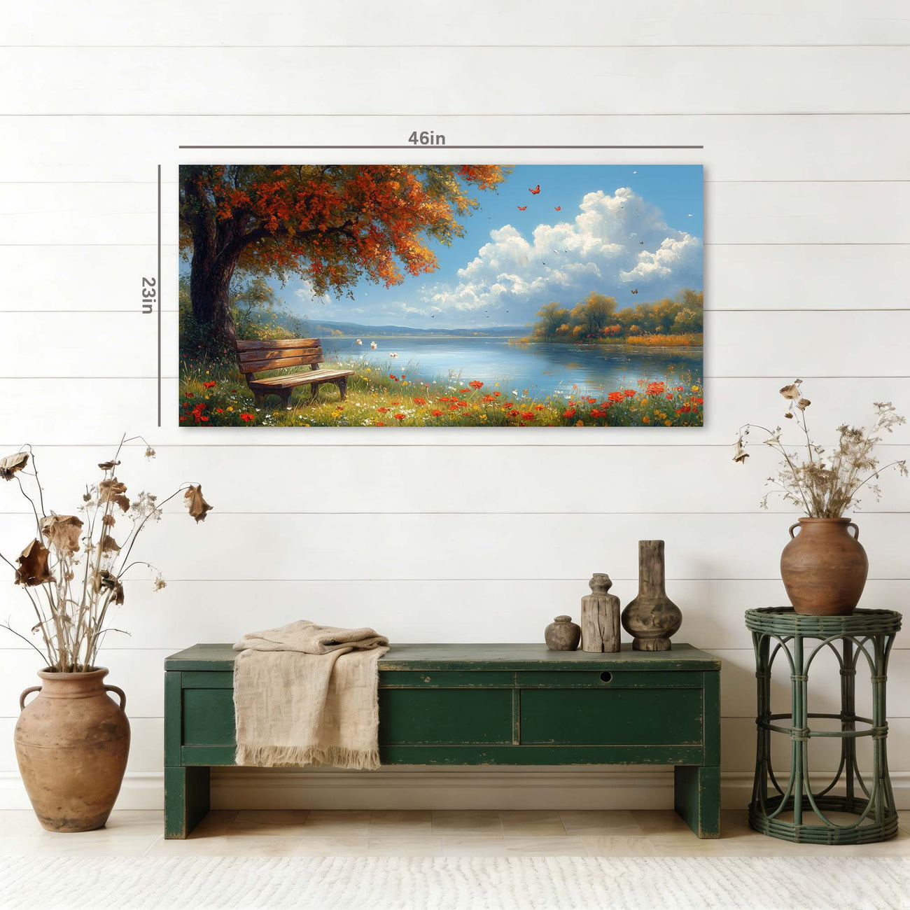 Navy Blue Pretty Floral Wall Art Art Deco Painting Prints Canvas Artwork Living Room Family Bedroom Office Decor