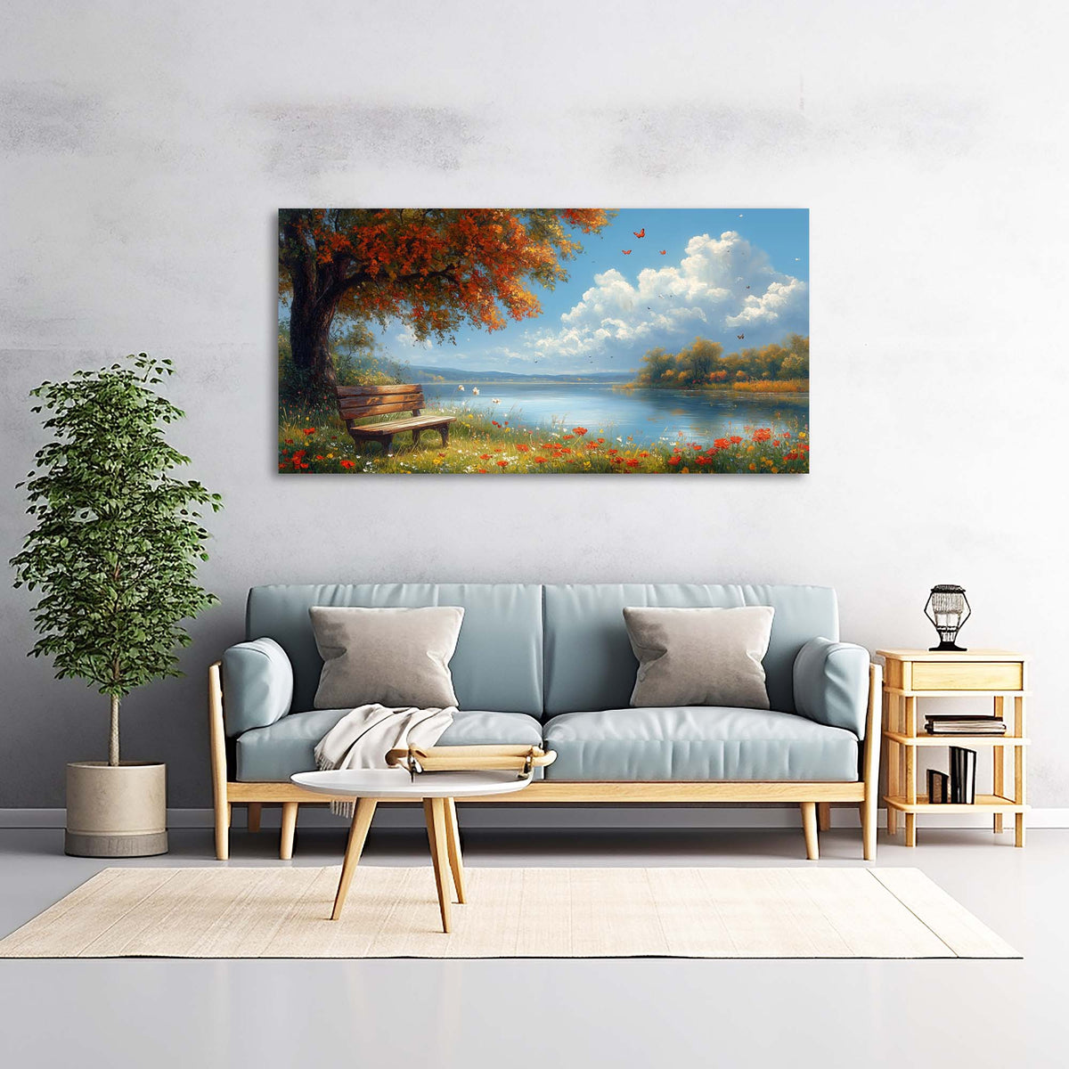 Navy Blue Pretty Floral Wall Art Art Deco Painting Prints Canvas Artwork Living Room Family Bedroom Office Decor