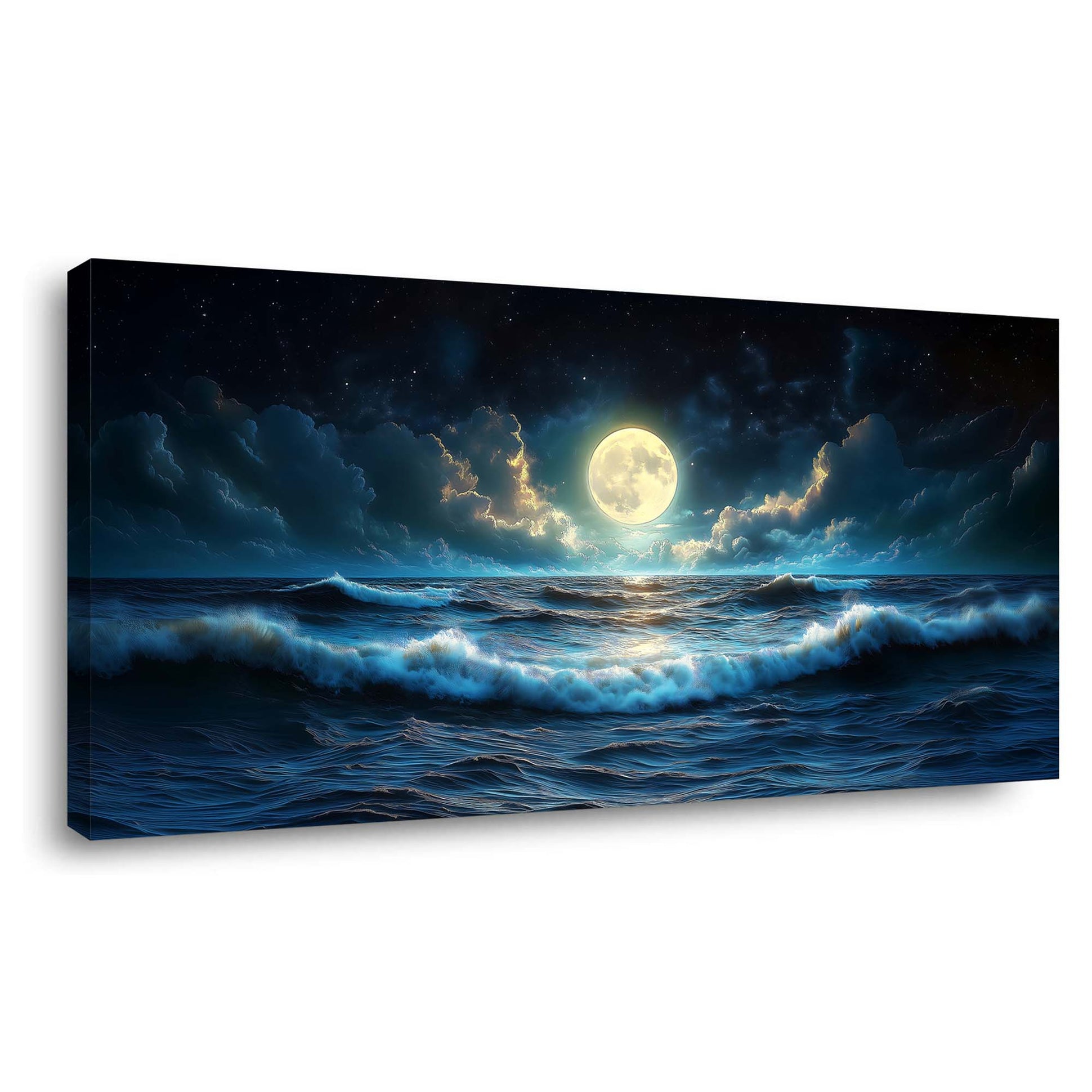 Navy Blue Nature Wall Art Paintings Print Canvas Painting Prints Modern Artwork Office Living Room Over the Couch Bedroom Decor