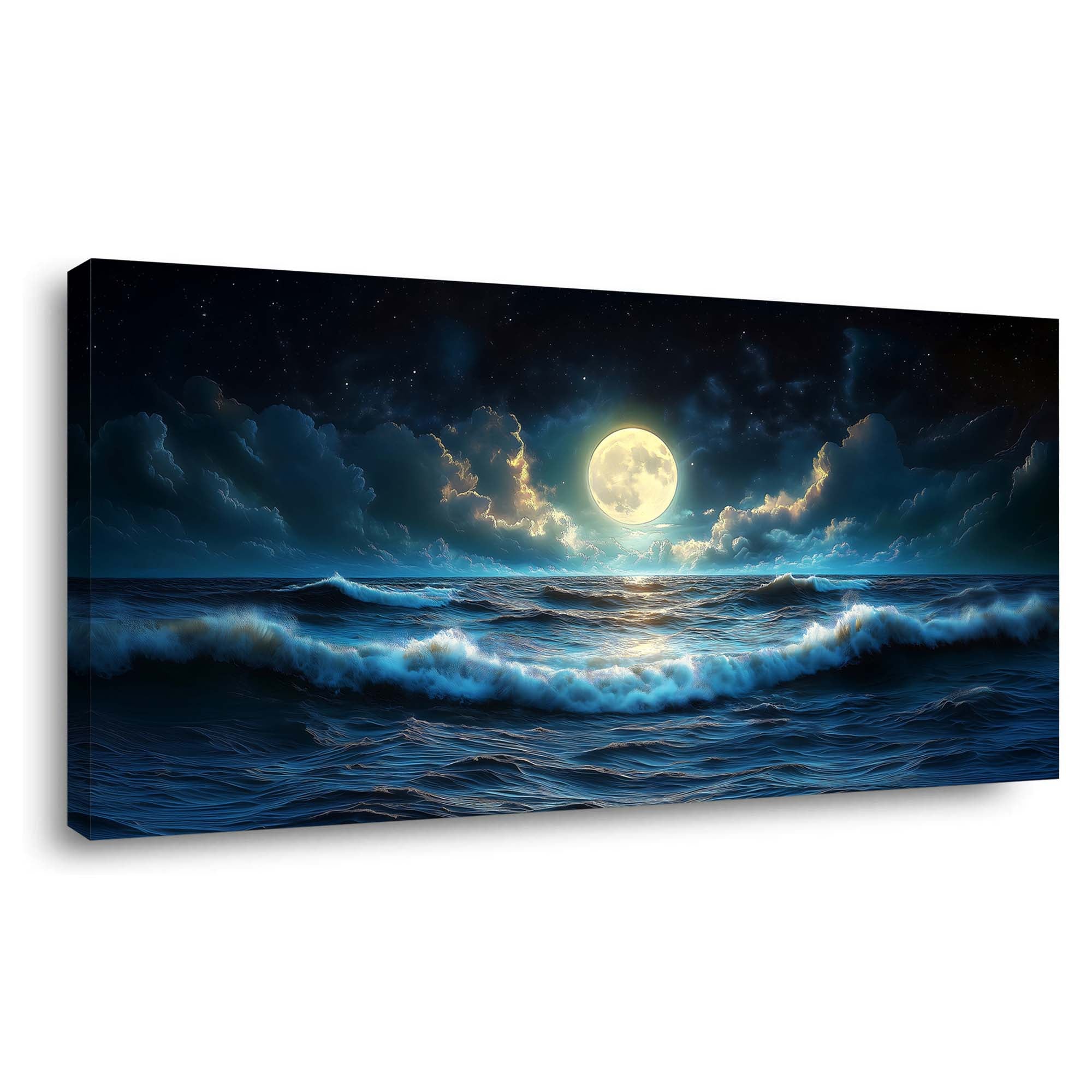 Navy Blue Nature Wall Art Paintings Print Canvas Painting Prints Modern Artwork Office Living Room Over the Couch Bedroom Decor