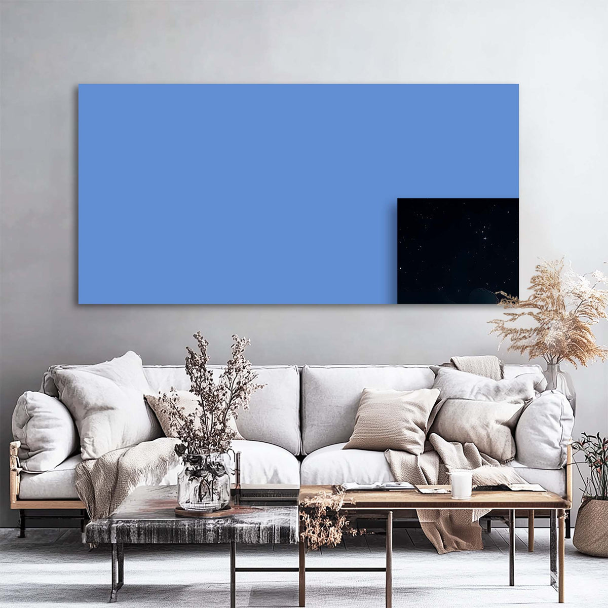 Navy Blue Nature Wall Art Paintings Print Canvas Painting Prints Modern Artwork Office Living Room Over the Couch Bedroom Decor