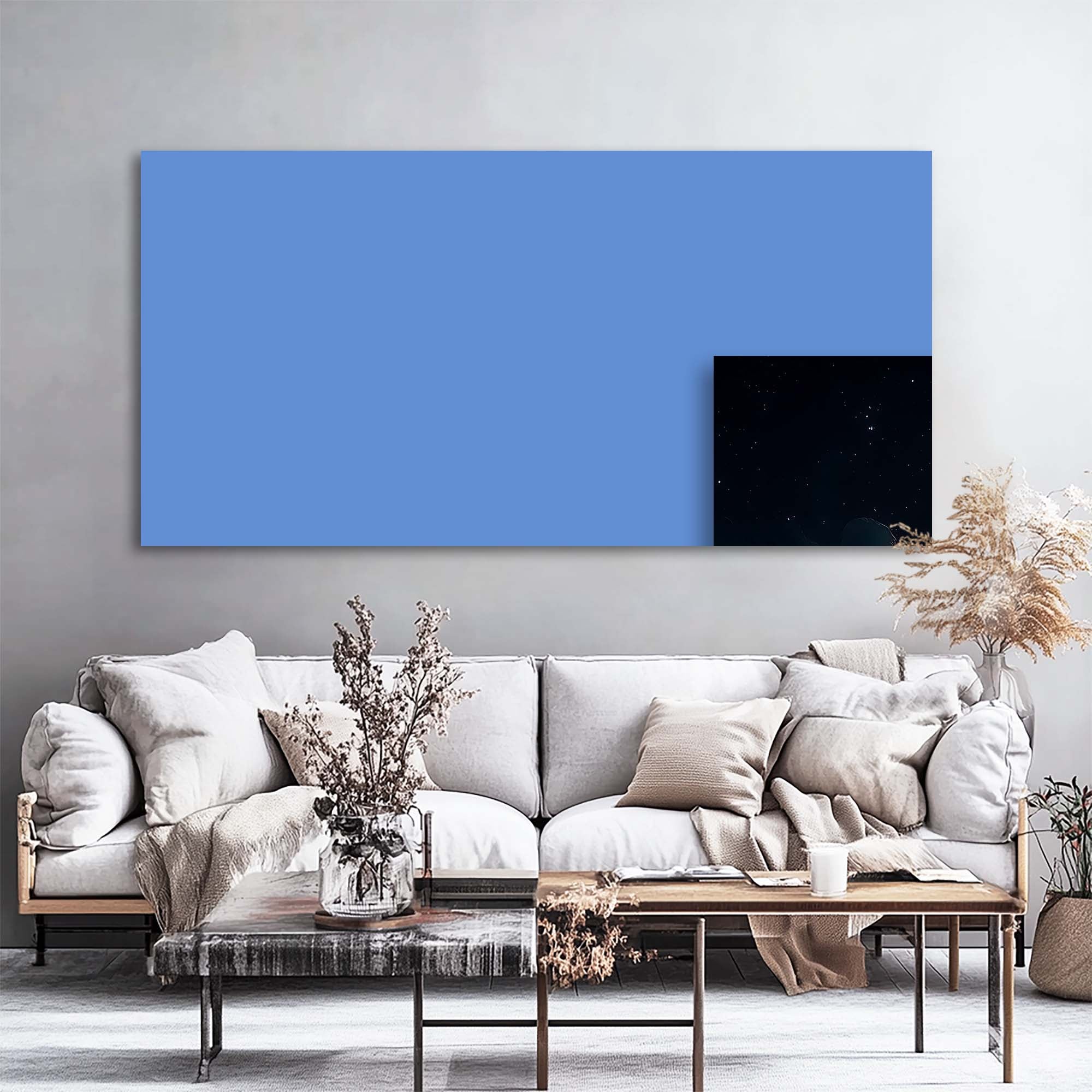 Navy Blue Nature Wall Art Paintings Print Canvas Painting Prints Modern Artwork Office Living Room Over the Couch Bedroom Decor