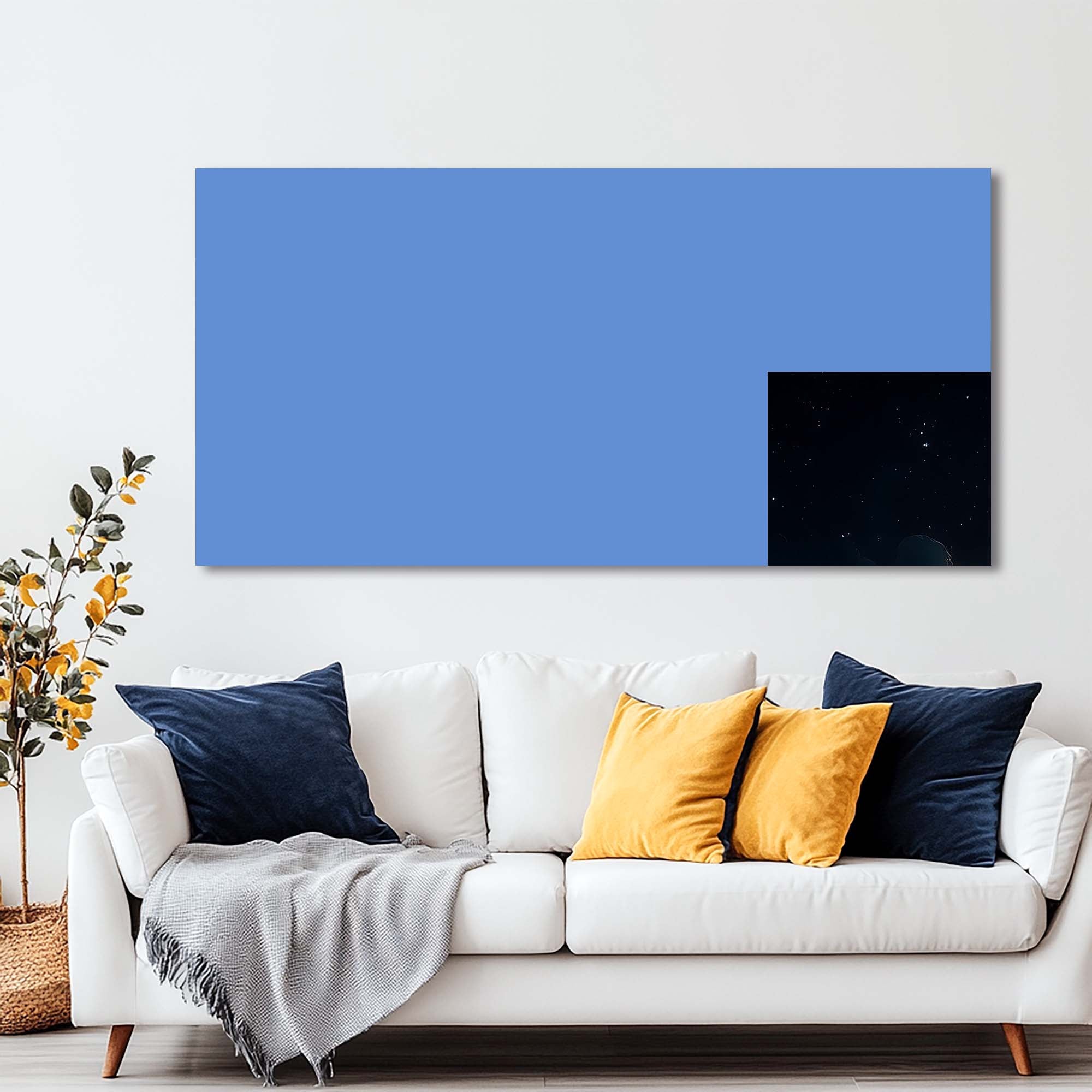Navy Blue Nature Wall Art Paintings Print Canvas Painting Prints Modern Artwork Office Living Room Over the Couch Bedroom Decor