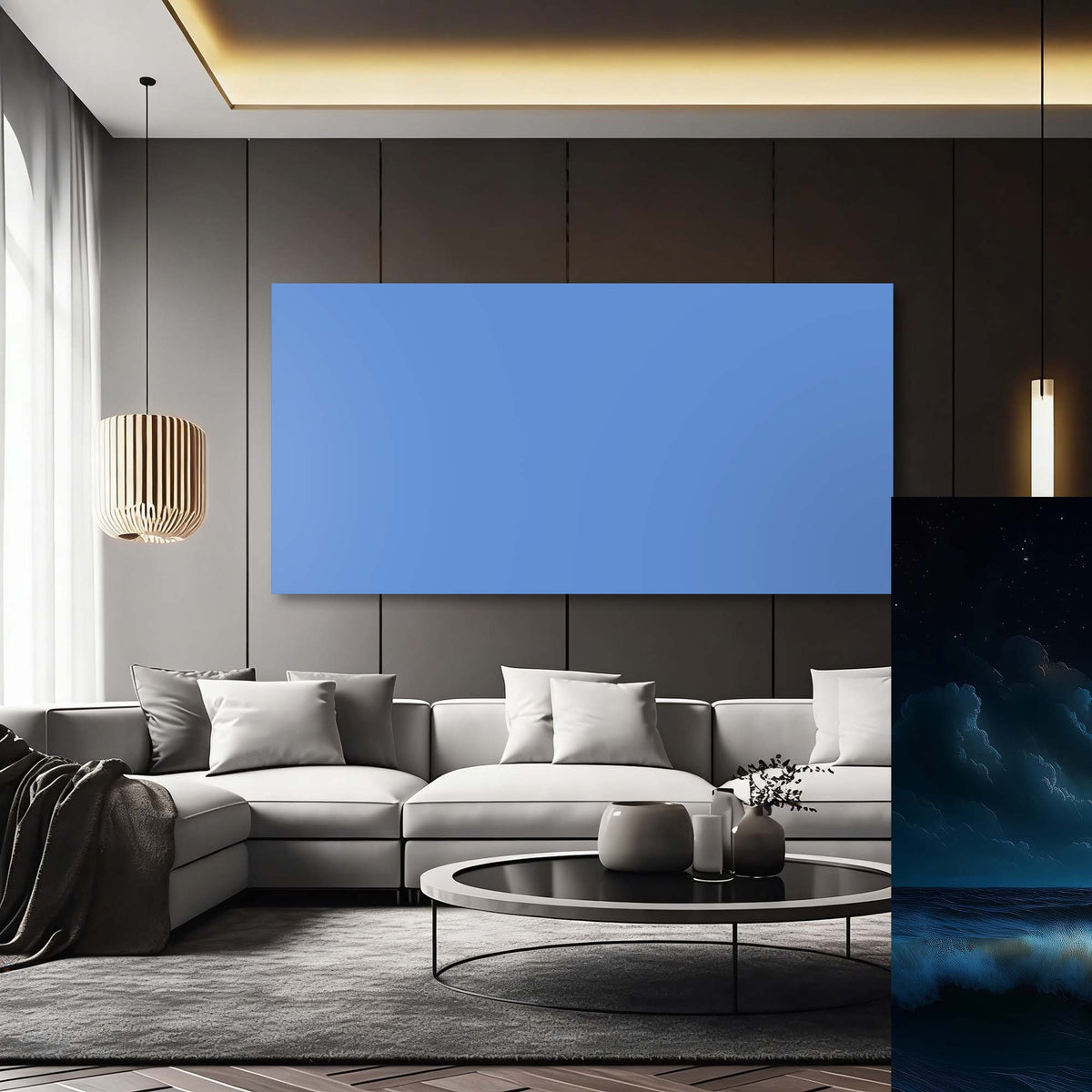 Navy Blue Nature Wall Art Paintings Print Canvas Painting Prints Modern Artwork Office Living Room Over the Couch Bedroom Decor