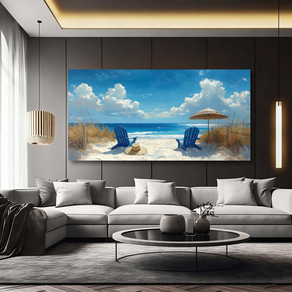 Navy Blue Nature Wall Art Paintings Print Canvas Painting Prints Modern Artwork Office Living Room Over the Couch Bedroom Decor