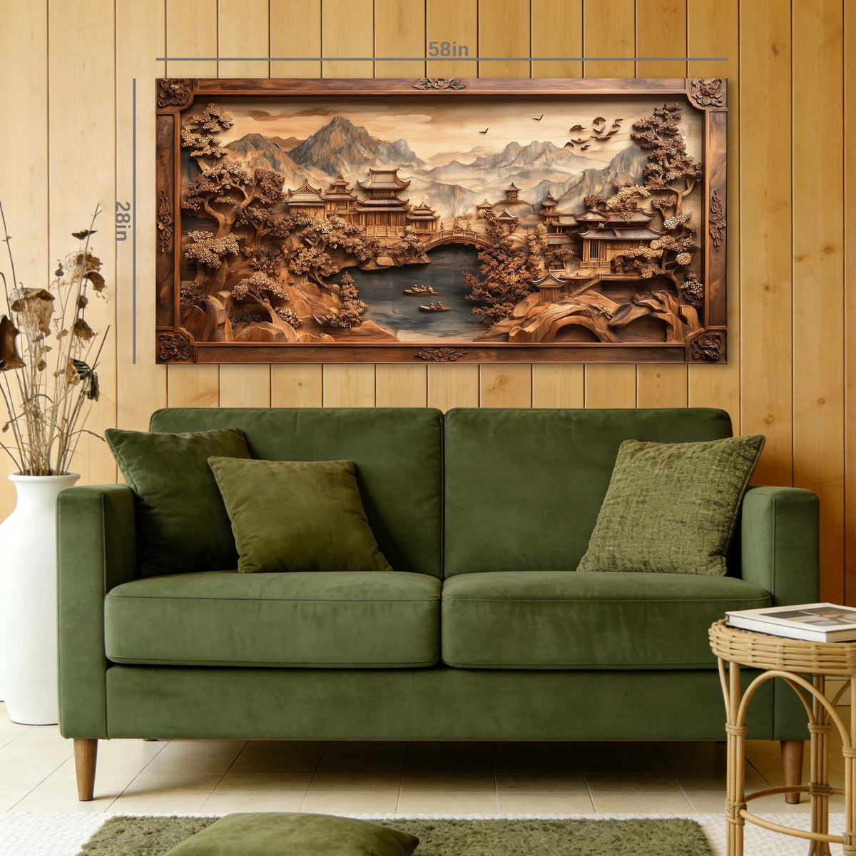 Navy Blue Nature Wall Art for Living Room Canvas Painting Prints Art Deco Artwork Office Bedroom Decor