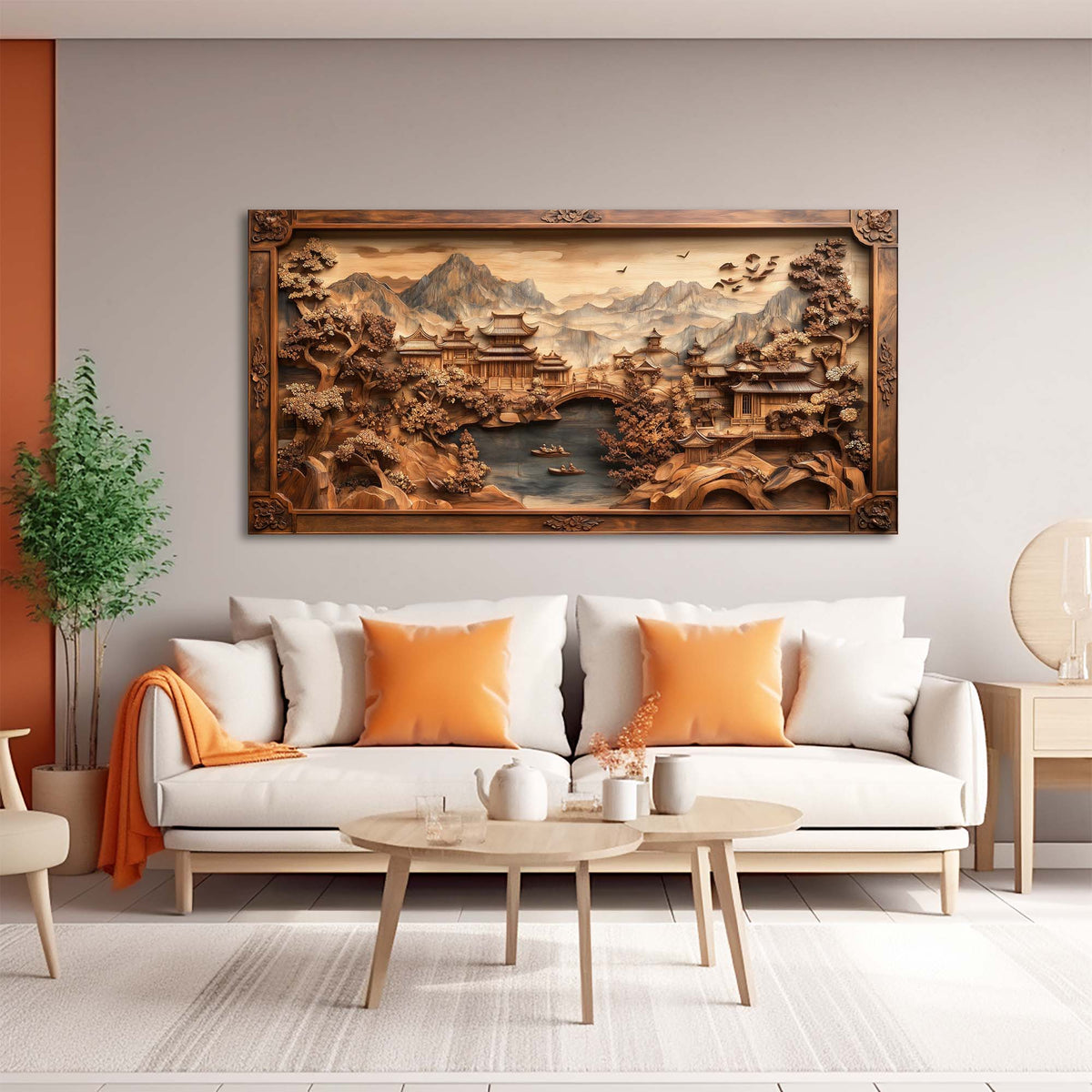 Navy Blue Nature Wall Art for Living Room Canvas Painting Prints Art Deco Artwork Office Bedroom Decor