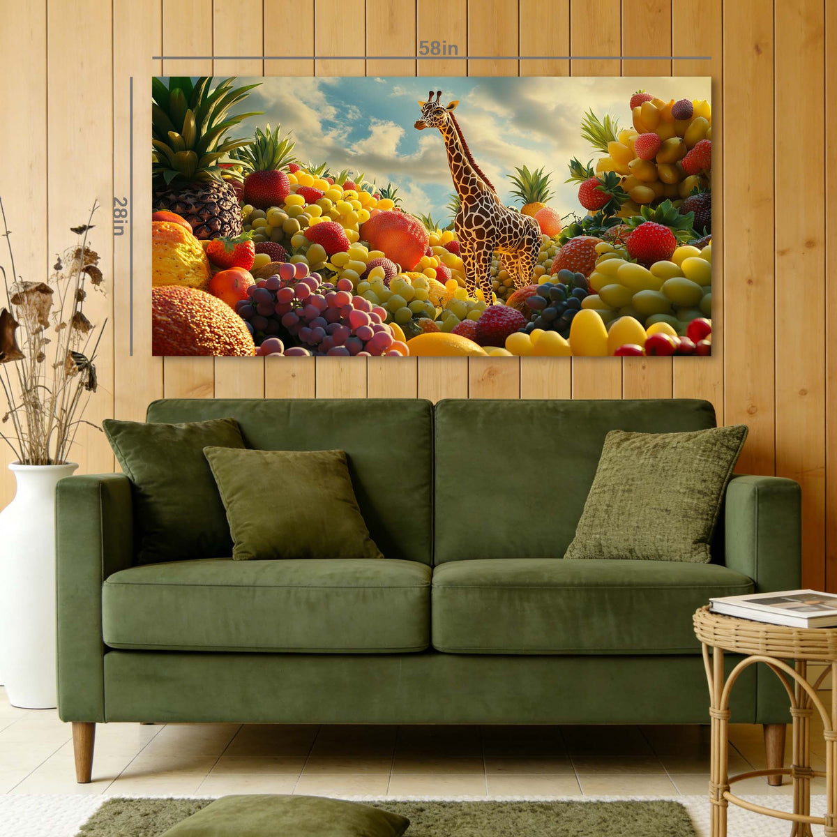 Grape Fantasy Animals Wall Art for Living Room Canvas Painting Prints Artwork Family Bedroom Office Decor