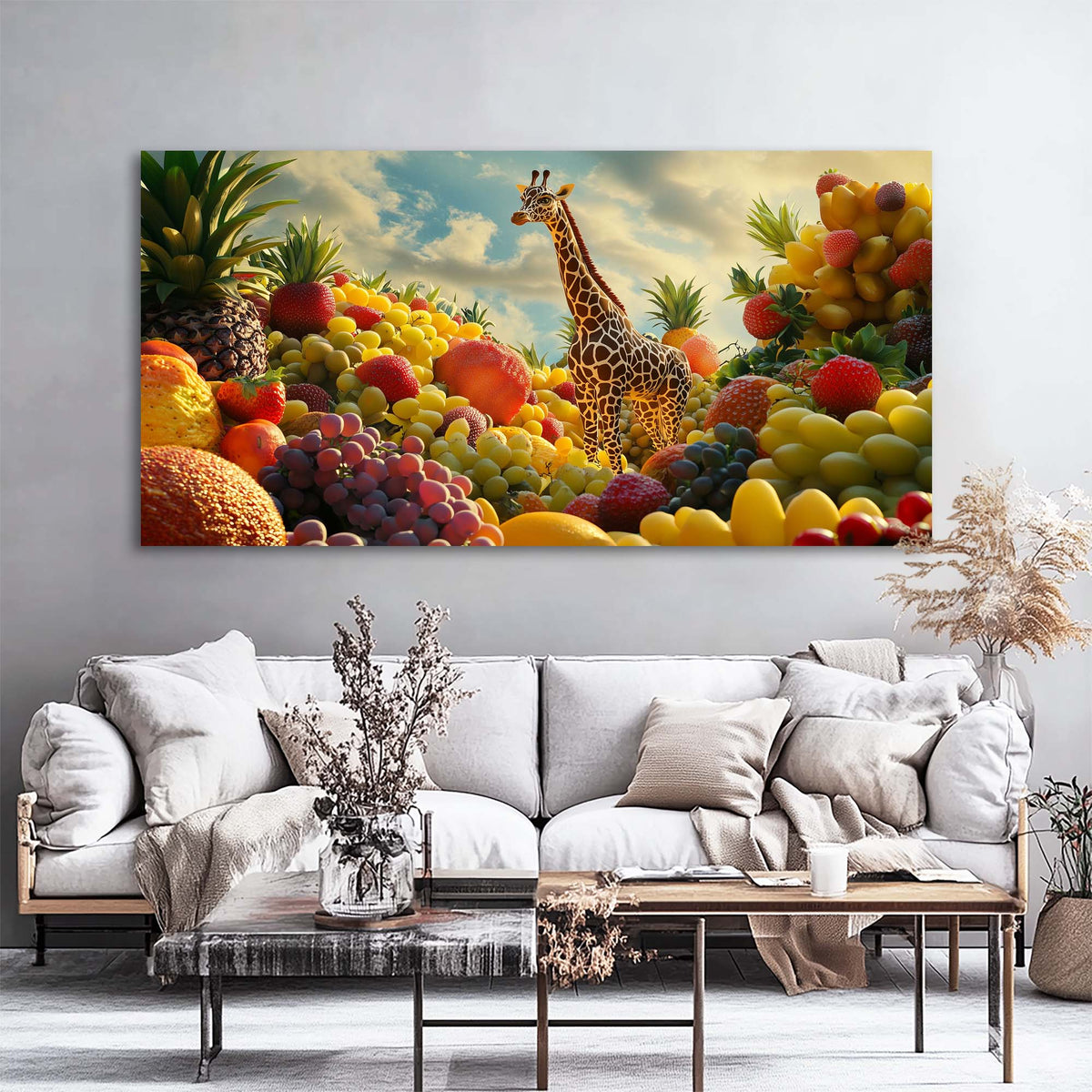 Grape Fantasy Animals Wall Art for Living Room Canvas Painting Prints Artwork Family Bedroom Office Decor