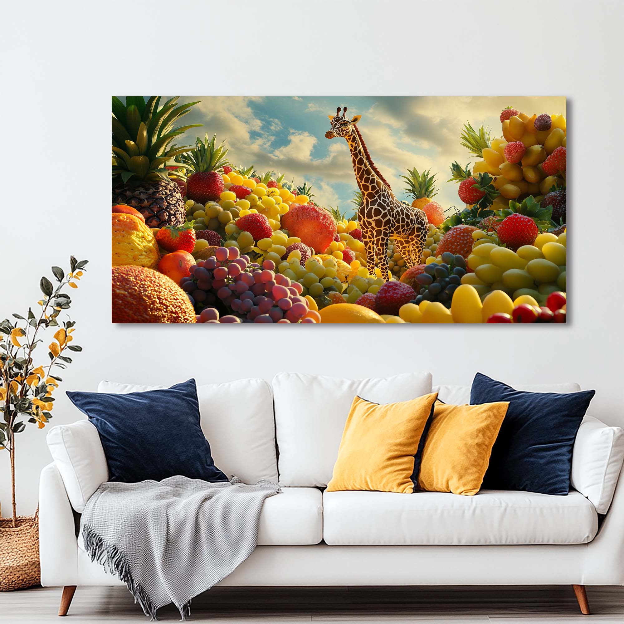 Grape Fantasy Animals Wall Art for Living Room Canvas Painting Prints Artwork Family Bedroom Office Decor