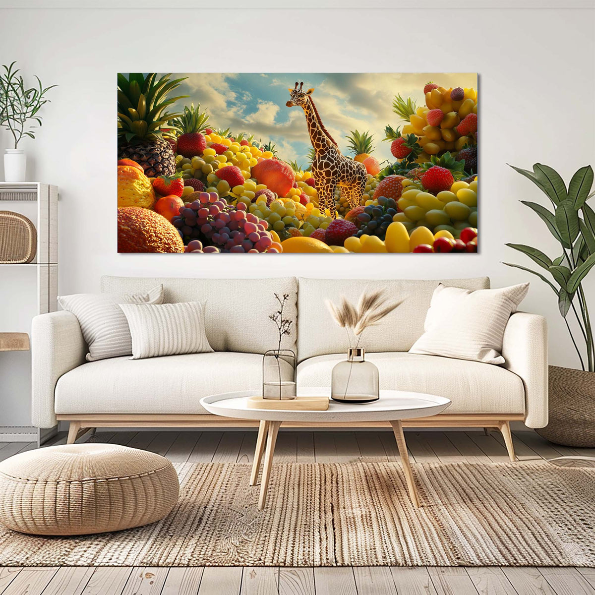 Grape Fantasy Animals Wall Art for Living Room Canvas Painting Prints Artwork Family Bedroom Office Decor