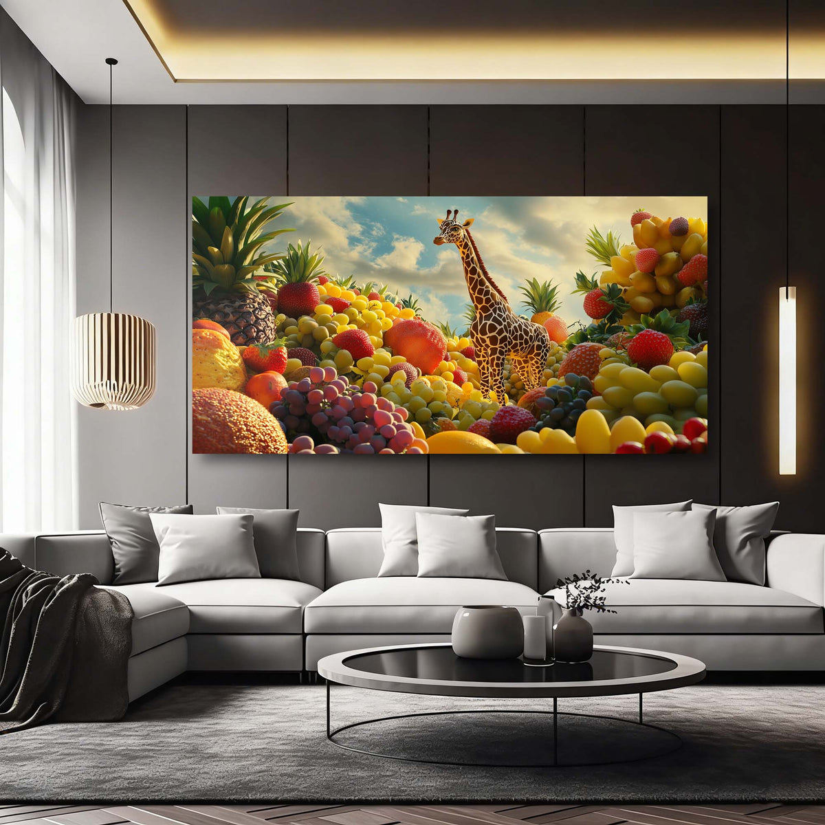 Grape Fantasy Animals Wall Art for Living Room Canvas Painting Prints Artwork Family Bedroom Office Decor