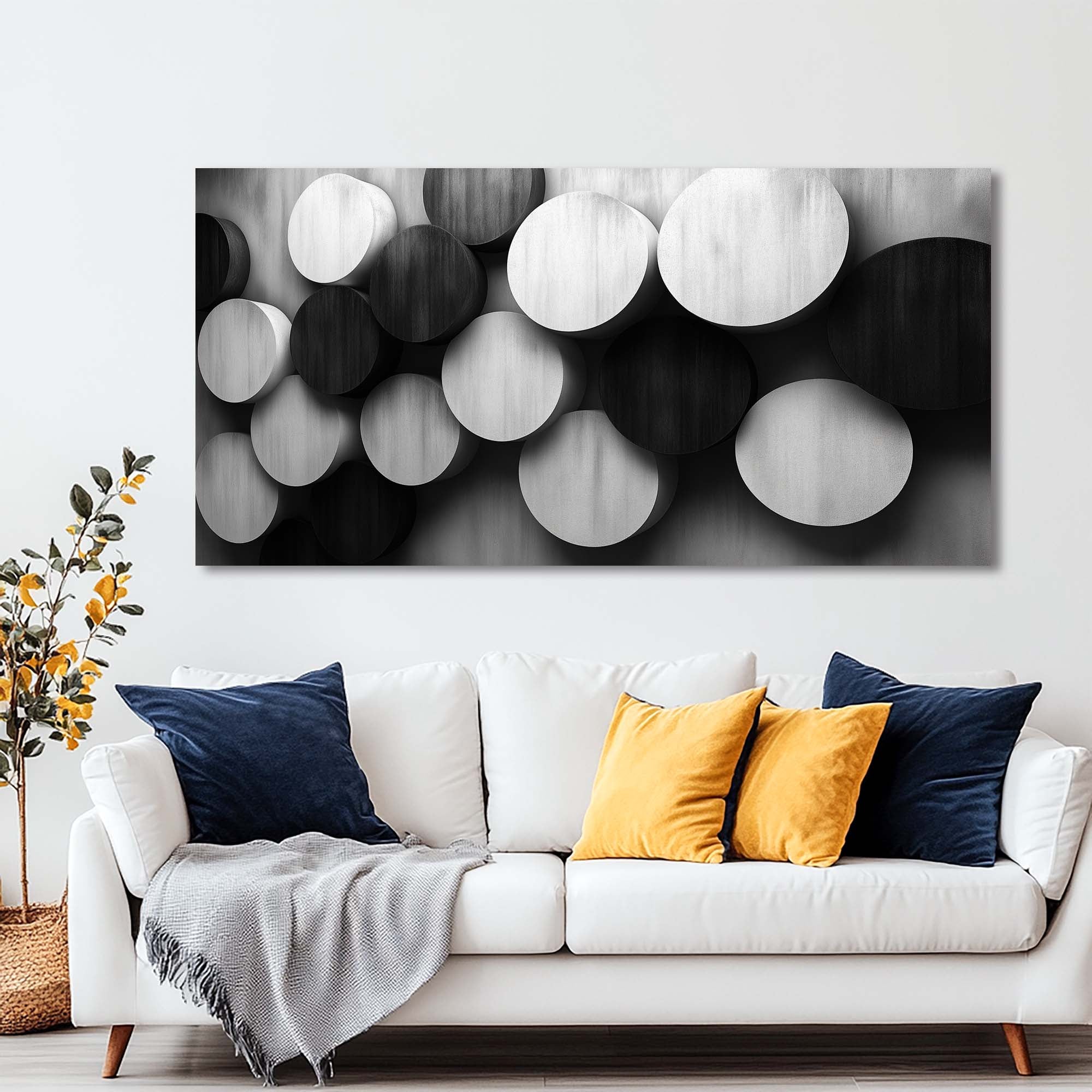 Black Black and White Abstract Canvas Wall Art for Living Room Prints Artwork Bedroom Office Decor
