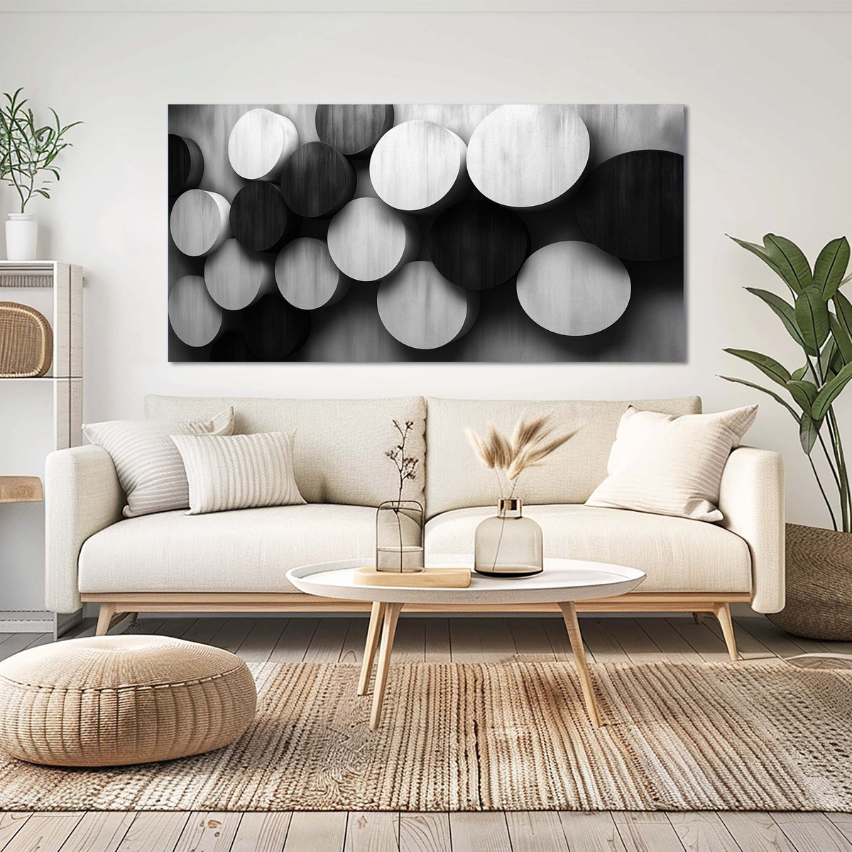 Black Black and White Abstract Canvas Wall Art for Living Room Prints Artwork Bedroom Office Decor