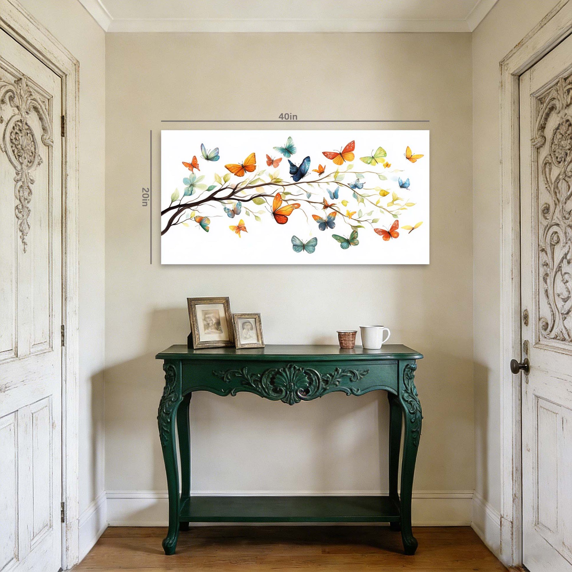 Orange Pretty Floral Wall Art Modern Canvas Painting Prints Artwork Office Hallway Bedroom Living Room Decor