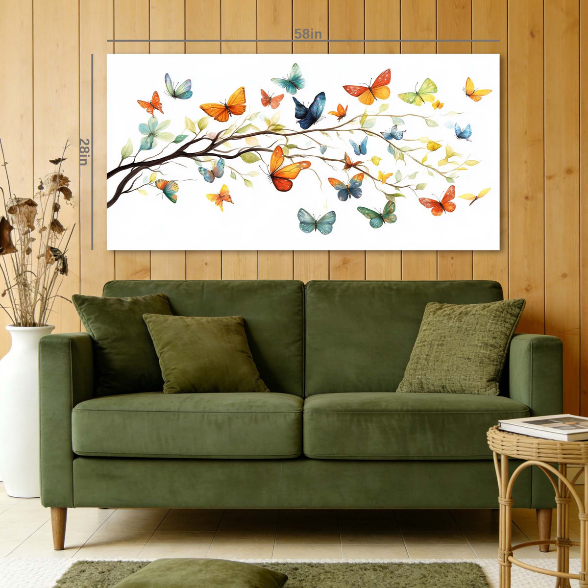 Orange Pretty Floral Wall Art Modern Canvas Painting Prints Artwork Office Hallway Bedroom Living Room Decor