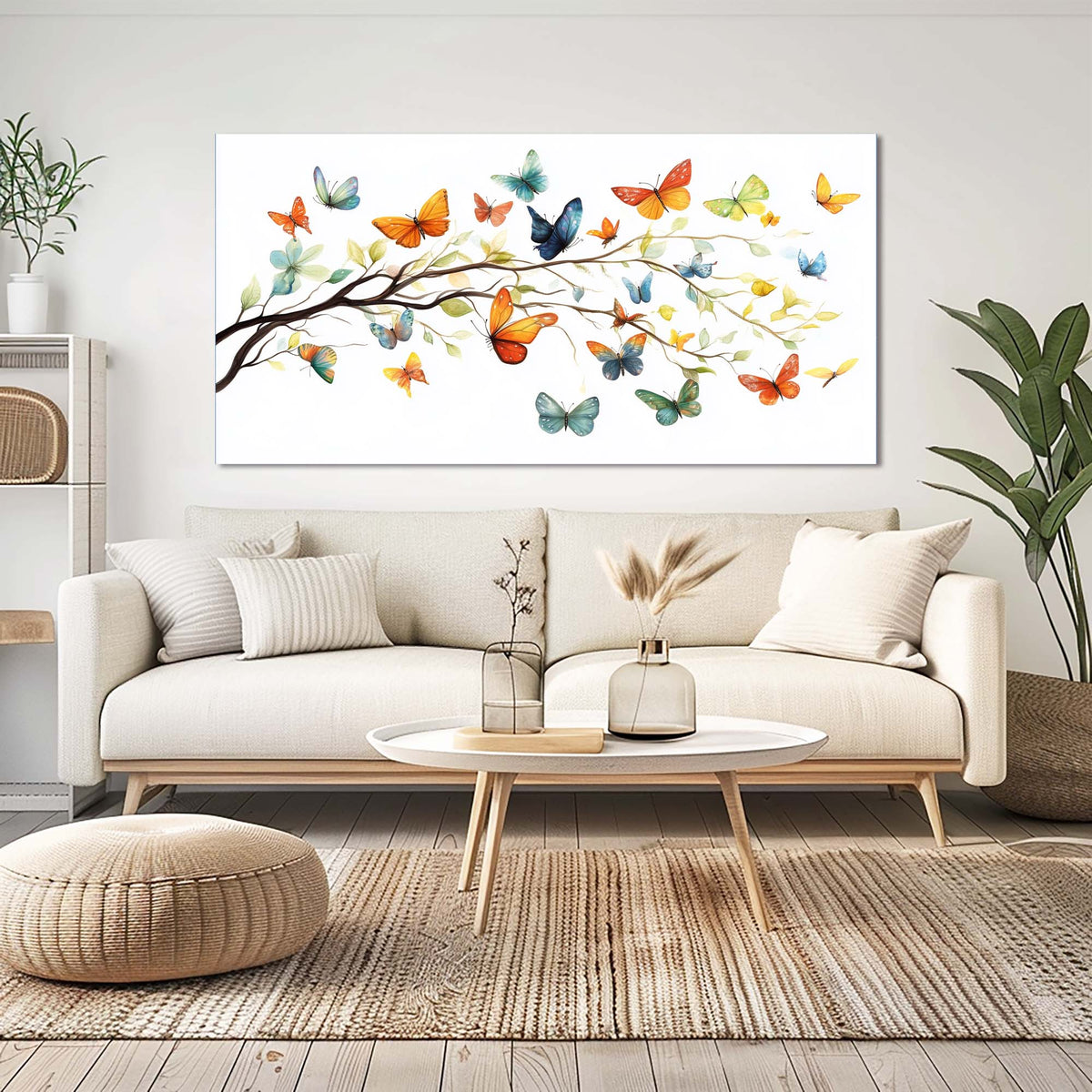 Orange Pretty Floral Wall Art Modern Canvas Painting Prints Artwork Office Hallway Bedroom Living Room Decor
