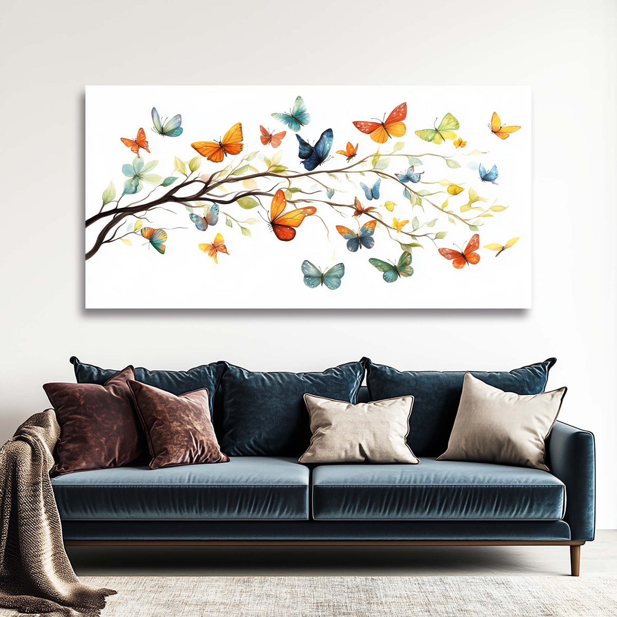 Orange Pretty Floral Wall Art Modern Canvas Painting Prints Artwork Office Hallway Bedroom Living Room Decor