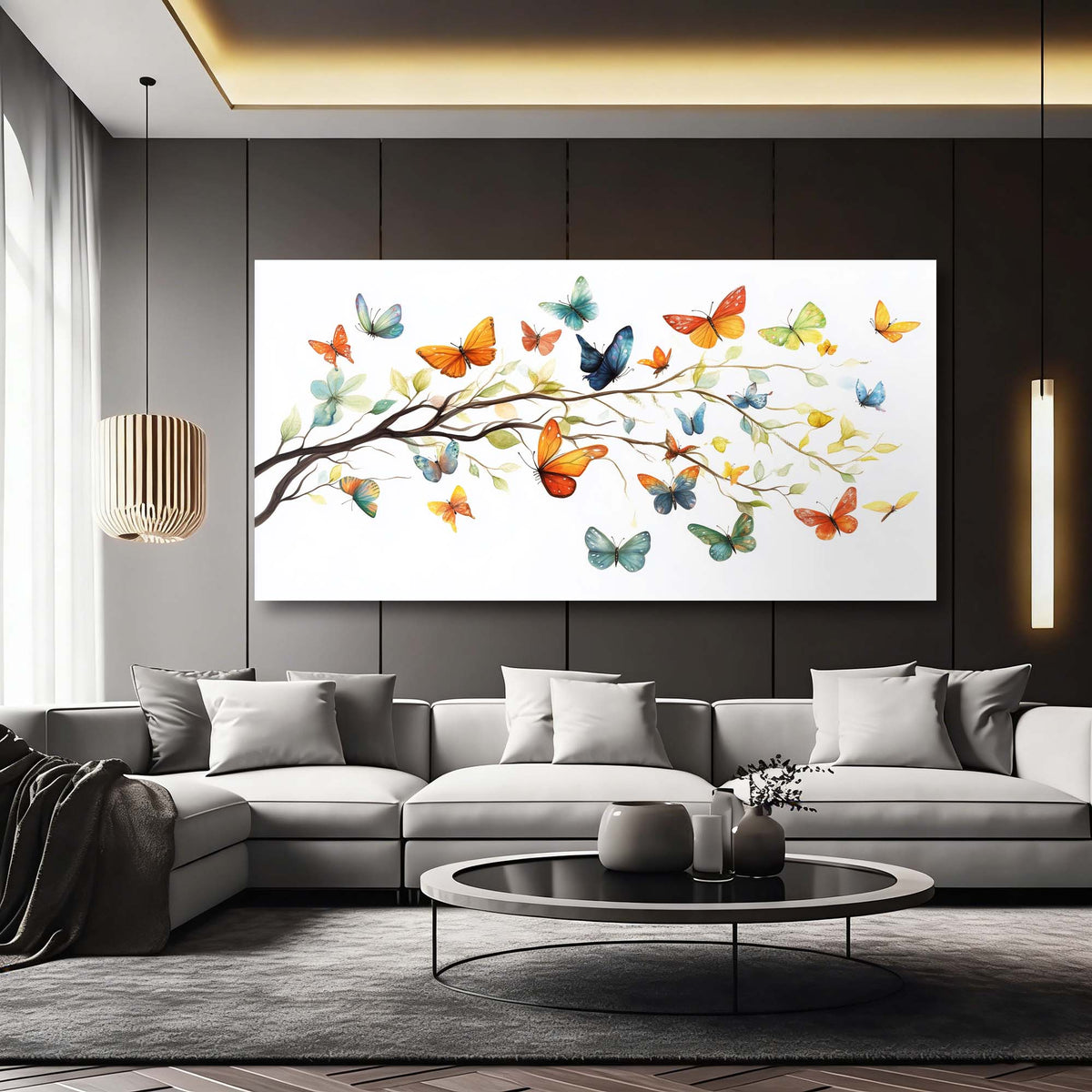 Orange Pretty Floral Wall Art Modern Canvas Painting Prints Artwork Office Hallway Bedroom Living Room Decor