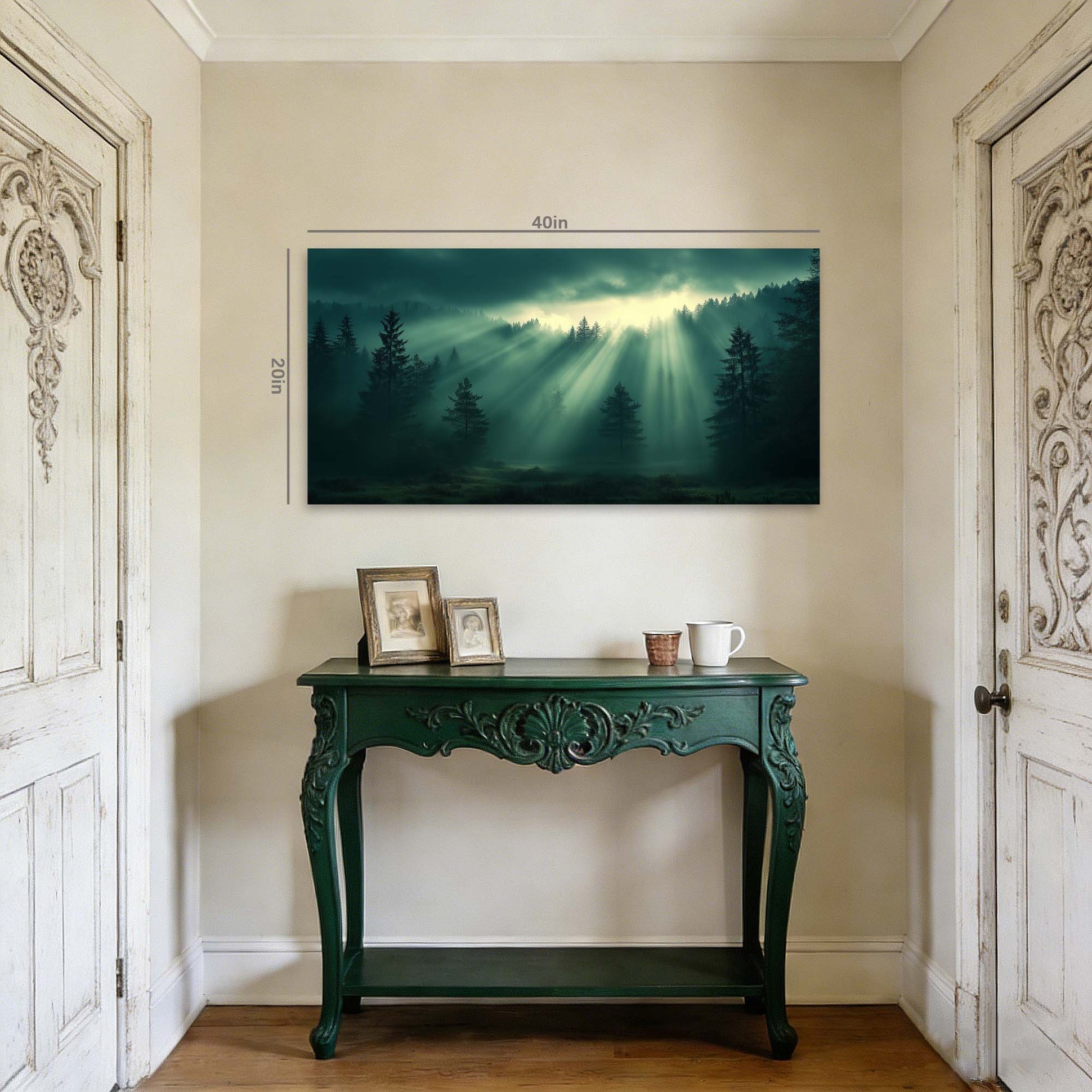 Navy Blue Mysterious Nature Wall Art for Living Room Canvas Painting Prints Artwork Family Bedroom Office Decor